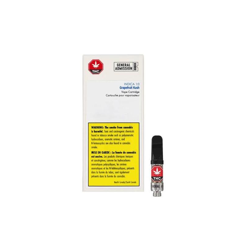General Admission : GRAPEFRUIT KUSH INDICA VAPE CARTRIDGE 3 General Admission GRAPEFRUIT KUSH INDICA VAPE CARTRIDGE B