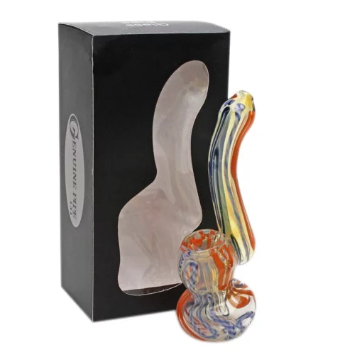 Genuine Pipe Glass Mini Stand Up Bubbler Swirl