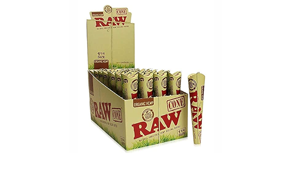 Raw Organic 2 raw organic unrefined hemp 1 1-4 pre rolled cones 6 pack