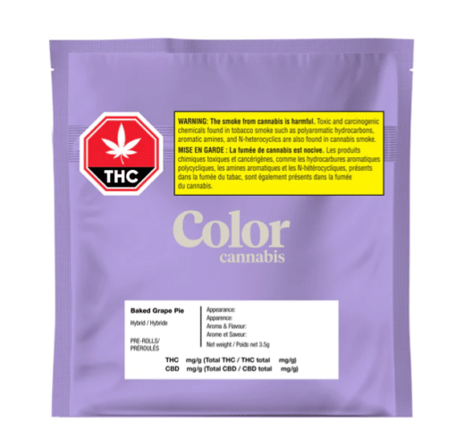 Color Cannabis : Baked Grape Pie Pre-Rolls