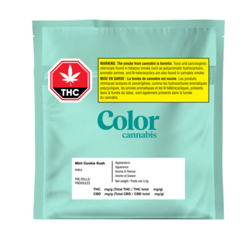 Color Cannabis : Mint Cookie Kush Pre-Rolls
