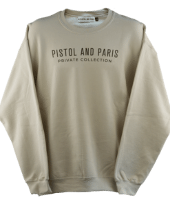 Pistol and Paris: Private Collection Sweatshirt (Sand with Black Lettering)