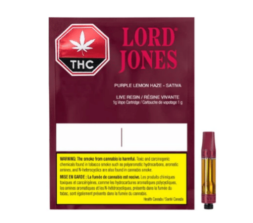 Lord Jones : Live Resin Purple Lemon Haze Cartridge (Peyote Cookies)