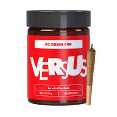 Versus BC GREEN CRK JAR OF JS PRE ROLLS packaging