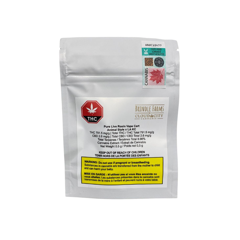 Brindle Farms : LA KC x ANIMAL STYLE LIVE ROSIN VAPE CARTRIDGE 2 Brindle Farms LA KC x ANIMAL STYLE LIVE ROSIN VAPE CARTRIDGE B