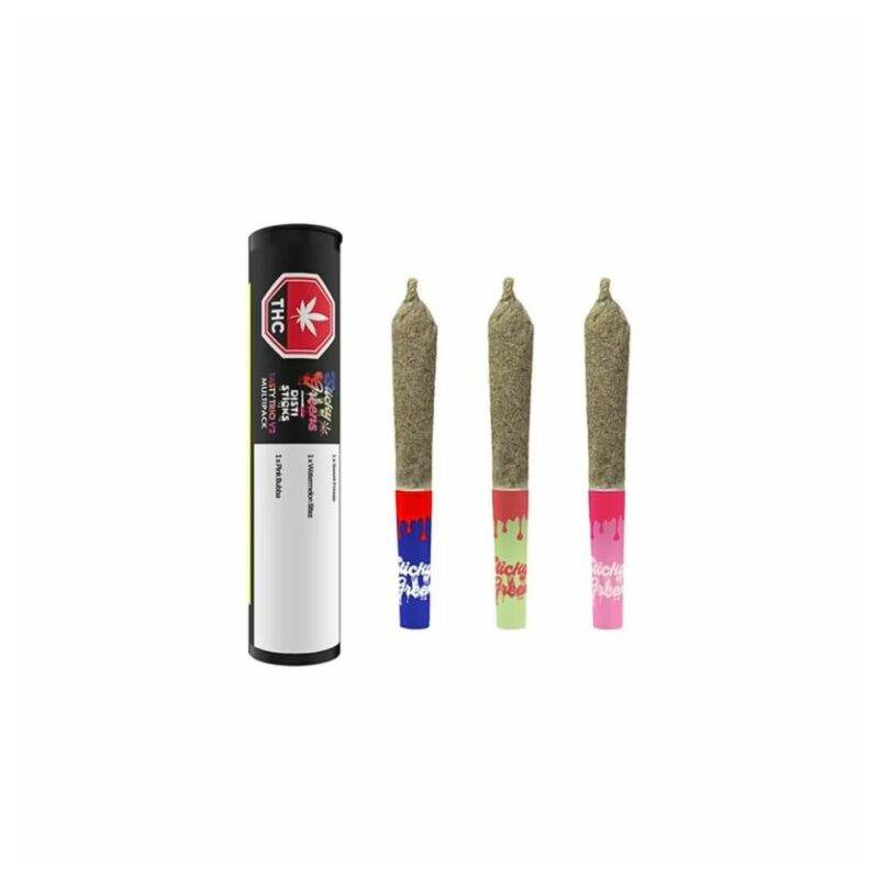 Sticky Greens : TASTY TRIO KIEF COATED INFUSED PRE-ROLLS 3 Sticky Greens TASTY TRIO KIEF COATED INFUSED PRE-ROLLS B