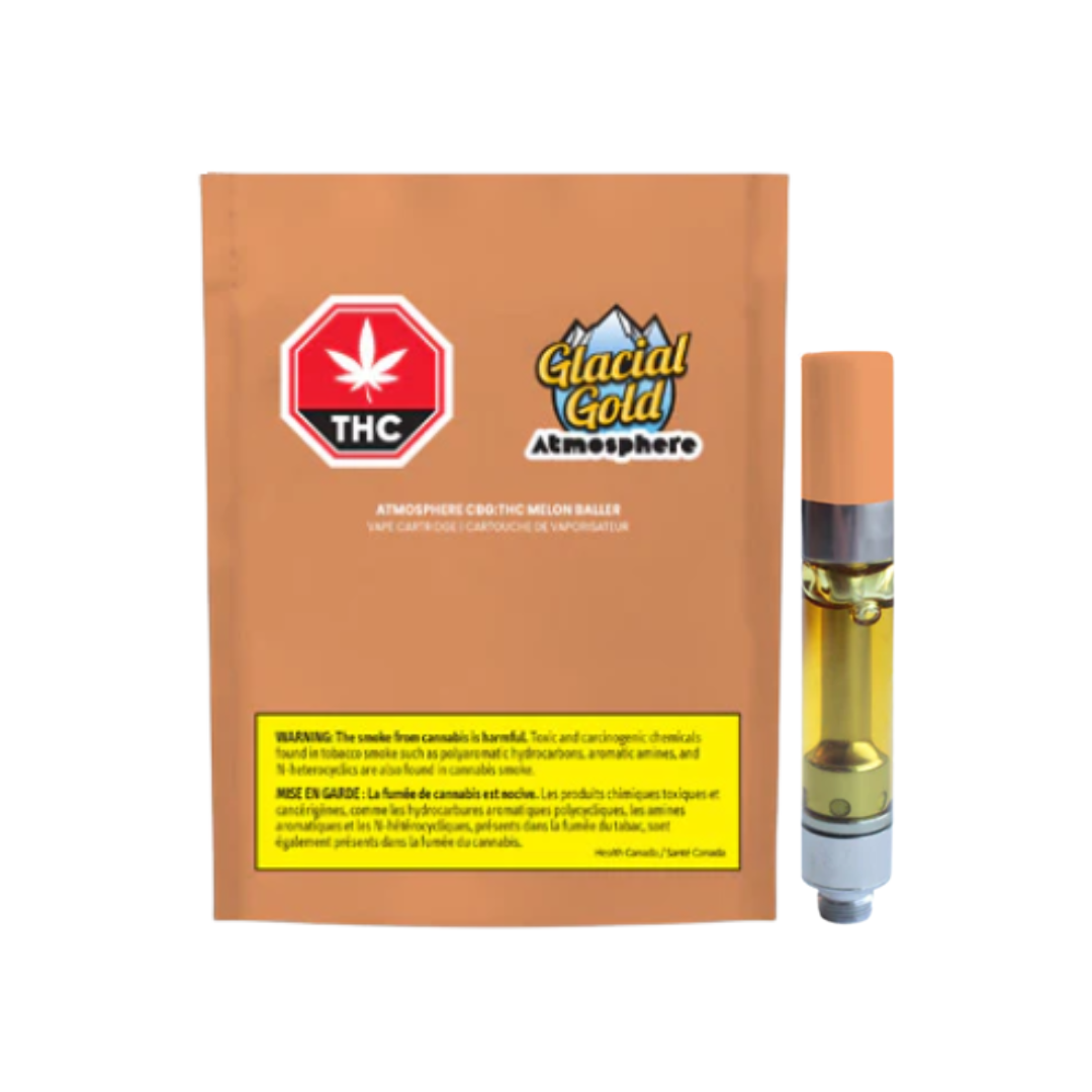 Glacial Gold : ATMOSPHERE CBG:THC MELON BALLER VAPE 1 Glacial Gold : ATMOSPHERE CBG:THC MELON BALLER VAPE
