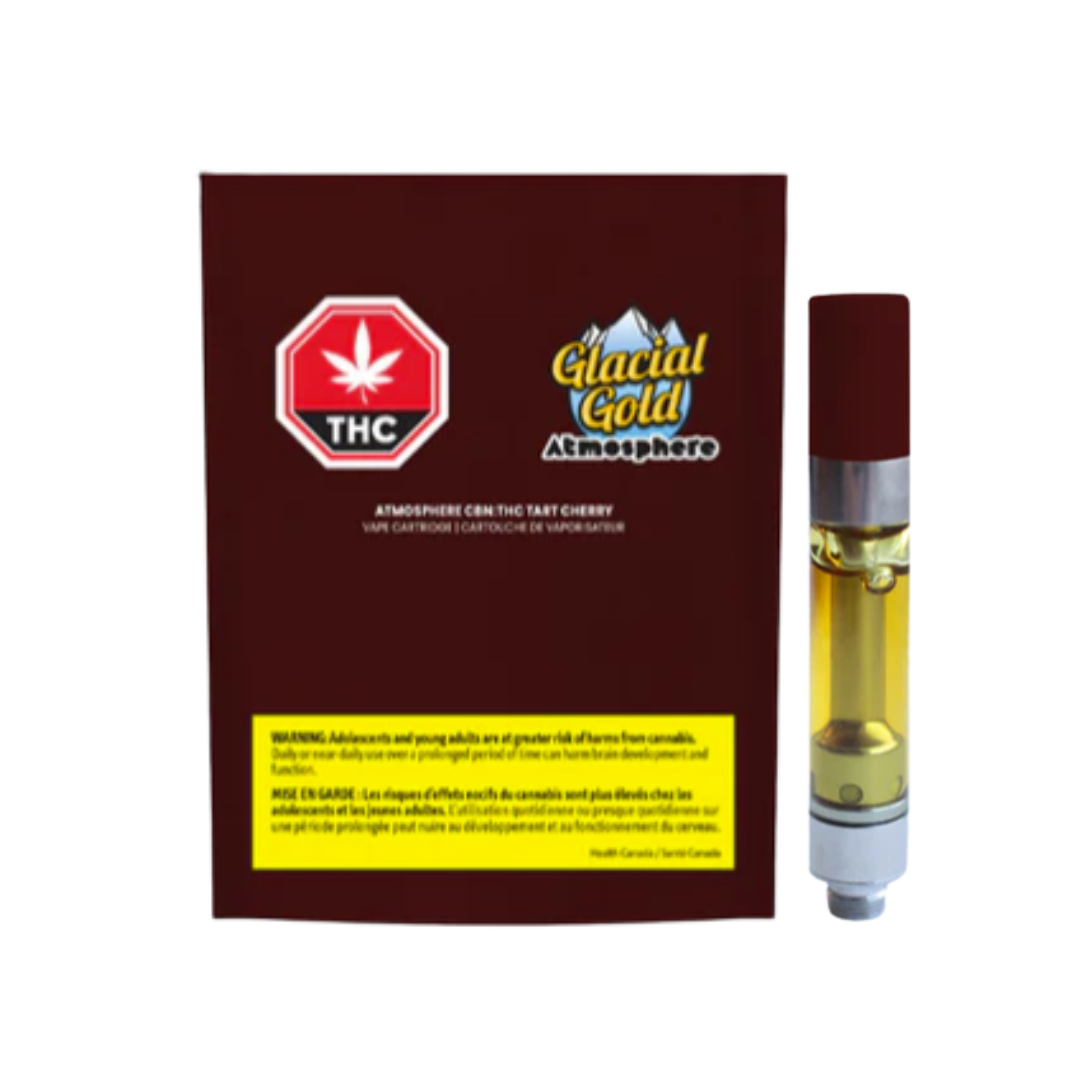 Glacial Gold : ATMOSPHERE CBN:THC TART CHERRY VAPE 1 Glacial Gold : ATMOSPHERE CBN:THC TART CHERRY VAPE