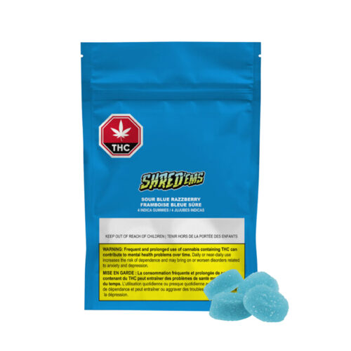 Shred'ems : SOUR BLUE RAZZBERRY GUMMIES - 4 x 2.5mg