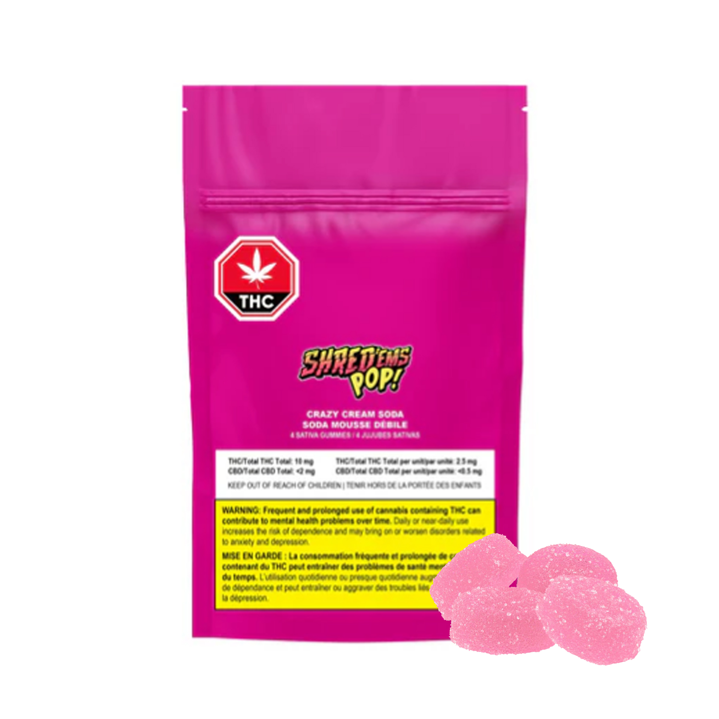 Shred'ems : CRAZY CREAM SODA GUMMIES - 4 x 2.5 mg 2 Shred'ems : CRAZY CREAM SODA GUMMIES - 4 x 2.5 mg - Image 2