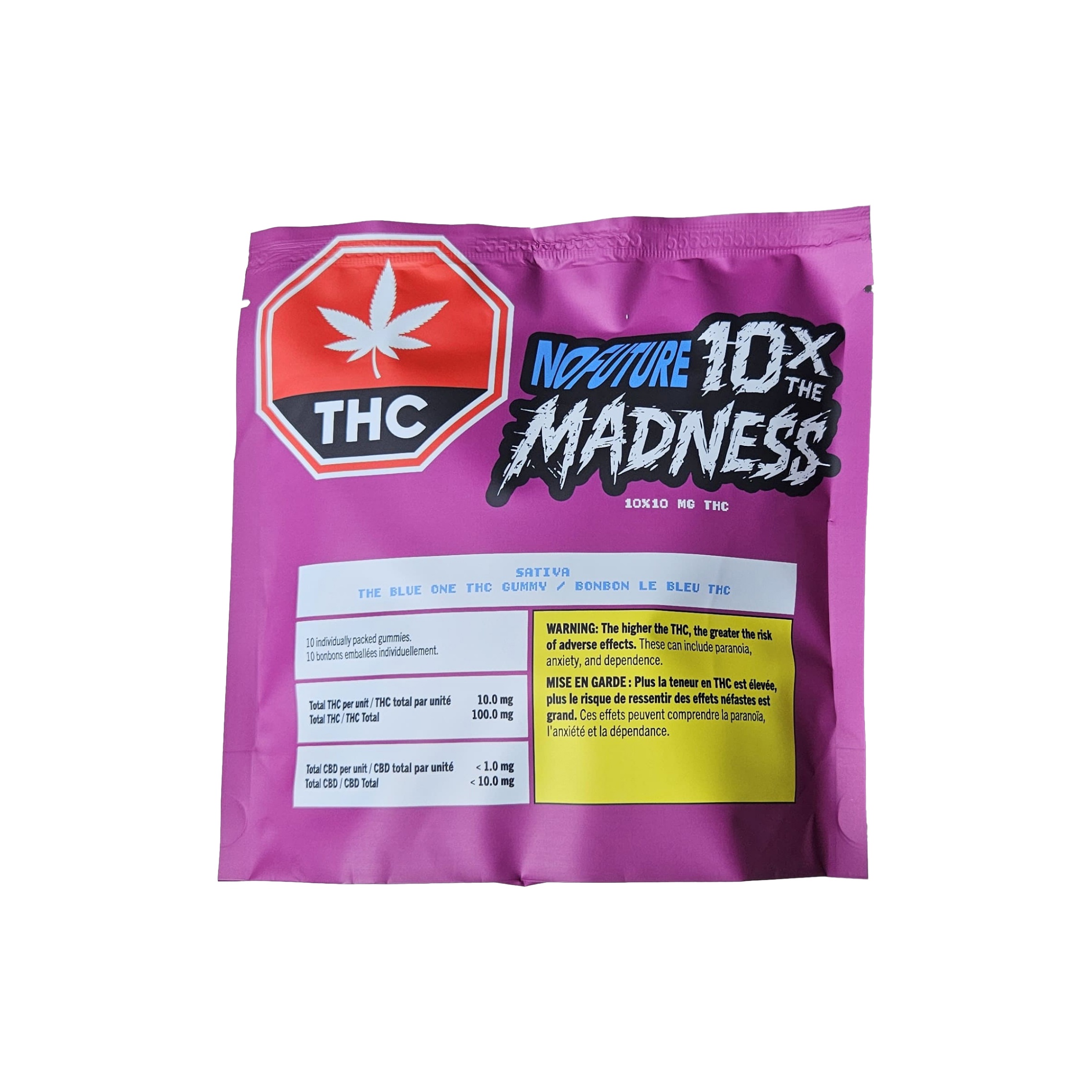 No Future : 10X THE MADNESS: THE BLUE ONE SATIVA THC GUMMIES 10 x 10mg 1 No Future : 10X THE MADNESS: THE BLUE ONE SATIVA THC GUMMIES 10 x 10mg
