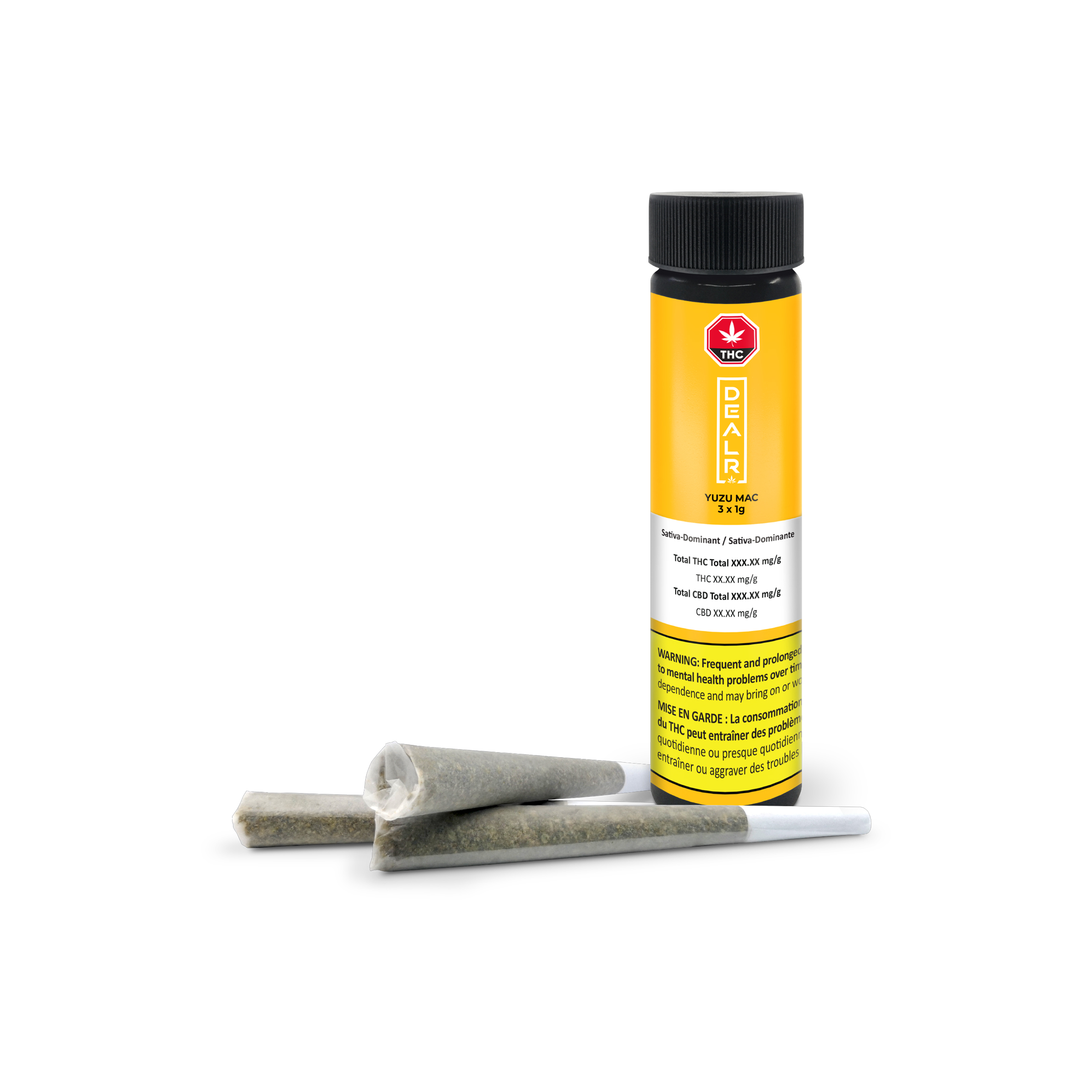 DEALR - YUZU MAC PRE-ROLLS - 3 X 1G 1 DEALR - YUZU MAC PRE-ROLLS - 3 X 1G