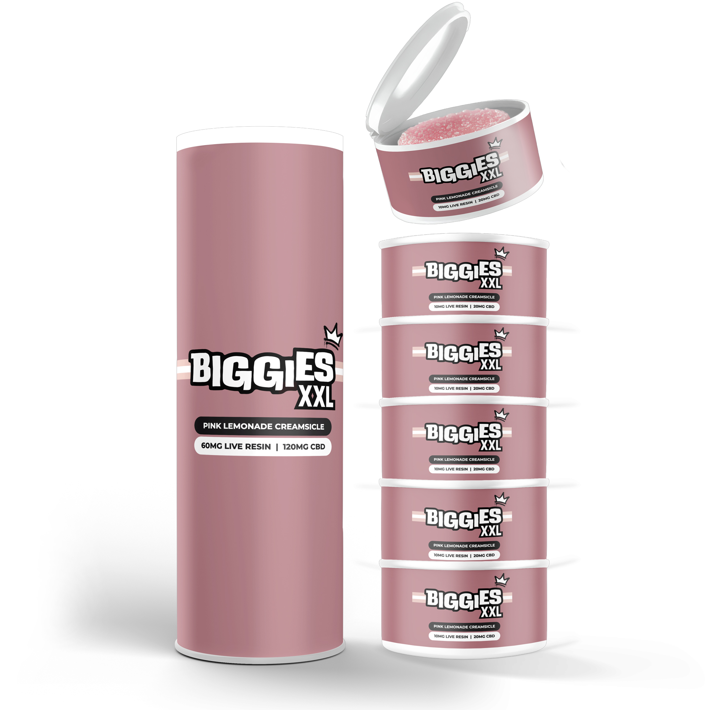 Biggies : PINK LEMONADE CREAMSICLE LIVE RESIN THC:CBD CHEWS - 6 x 10mg THC : 20mg CBD 1 Biggies : PINK LEMONADE CREAMSICLE LIVE RESIN THC:CBD CHEWS - 6 x 10mg THC : 20mg CBD