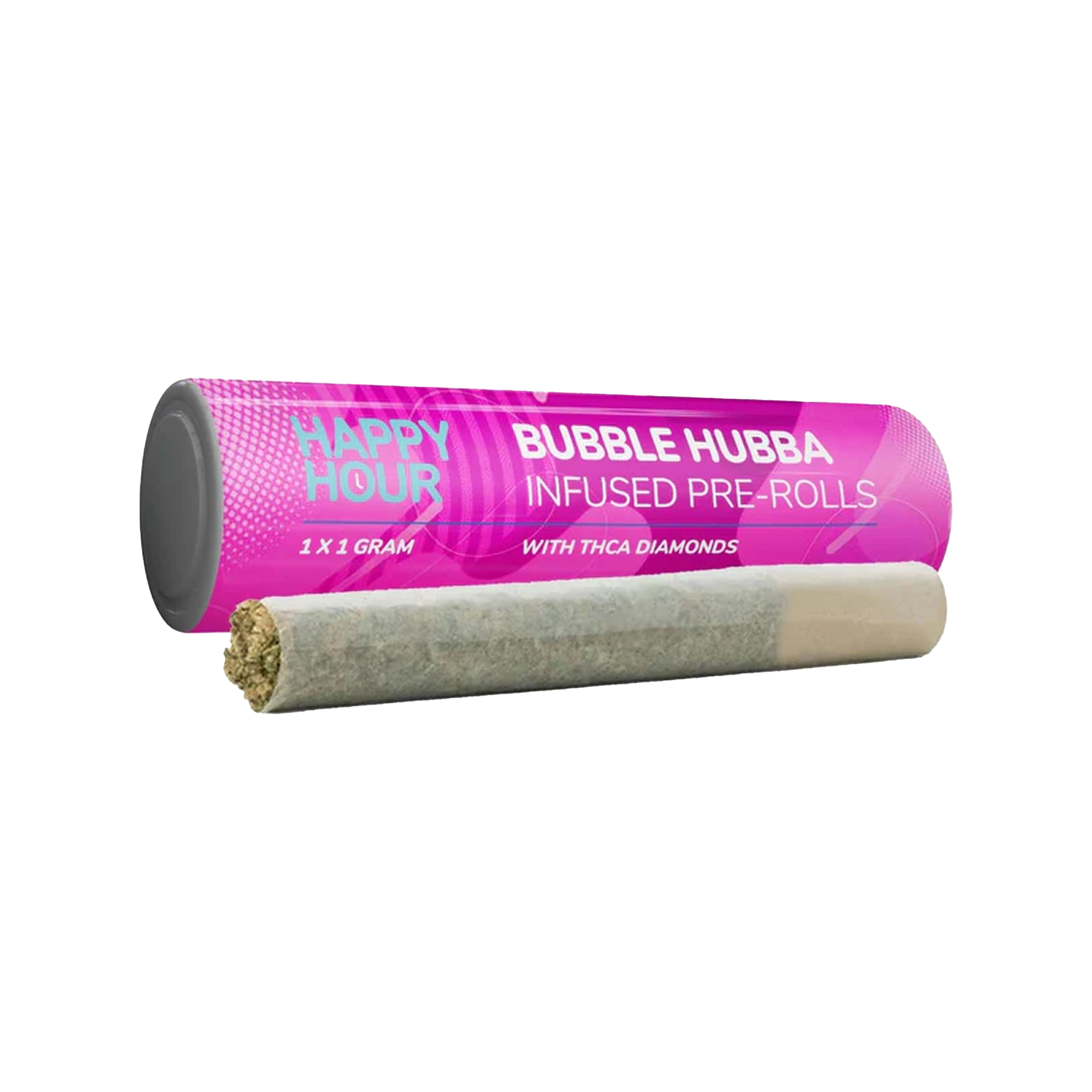 Happy Hour : BUBBLE HUBBA INFUSED PRE-ROLL - 1 x 1g 1 Happy Hour : BUBBLE HUBBA INFUSED PRE-ROLL - 1 x 1g