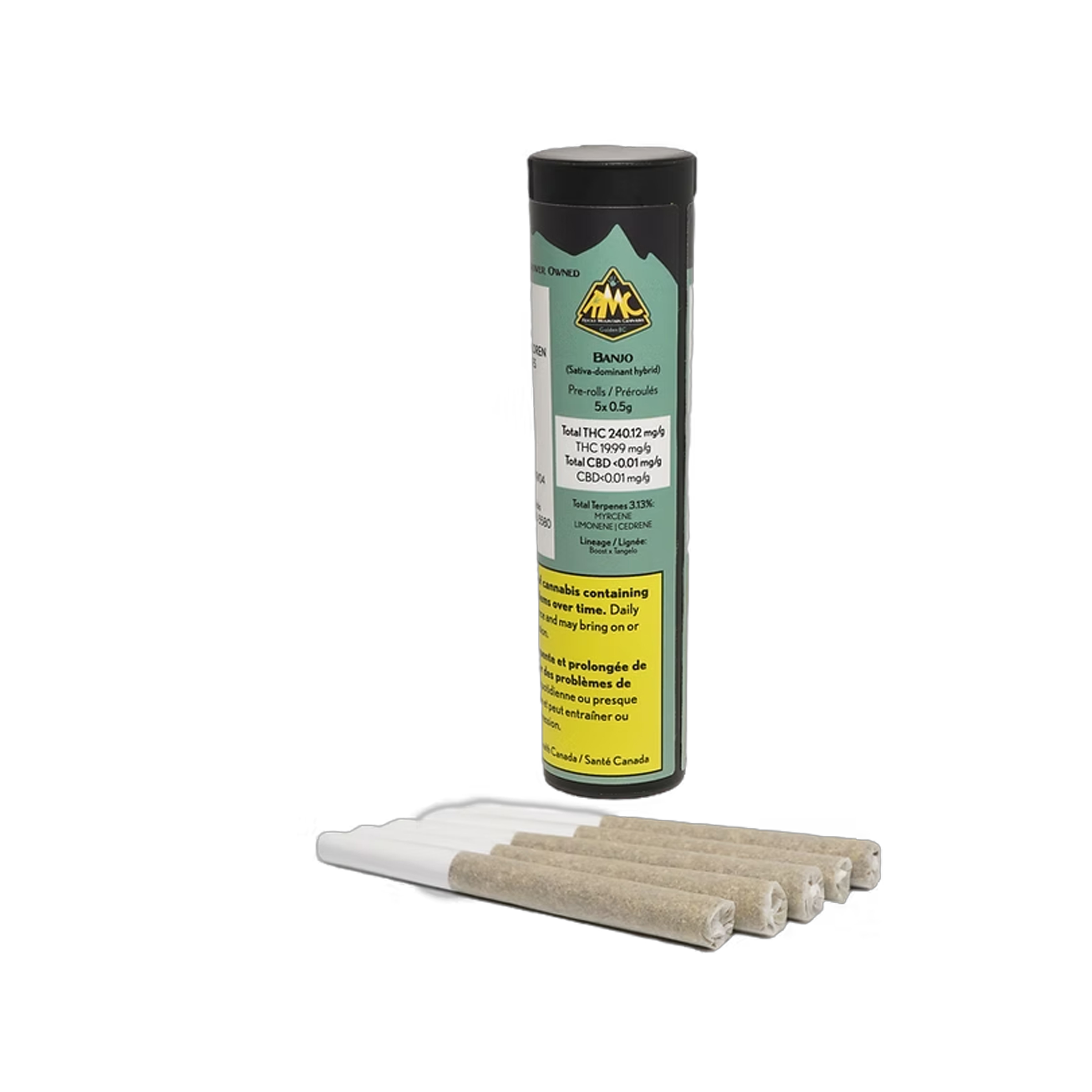 Rocky Mountain Cannabis : BANJO PRE-ROLLS - 5 x 0.5g 1 Rocky Mountain Cannabis : BANJO PRE-ROLLS - 5 x 0.5g