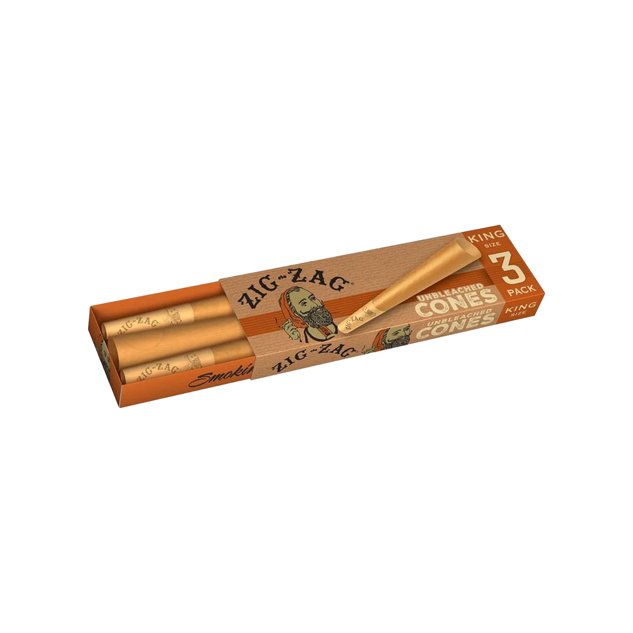 Zig Zag Papers (TNP) - Pre-Rolled Unbleached King Size Cones (3 Pack) 1 Zig Zag Pappers (TNP) - Pre-Rolled Unbleached King Size Cones (3 Pack)
