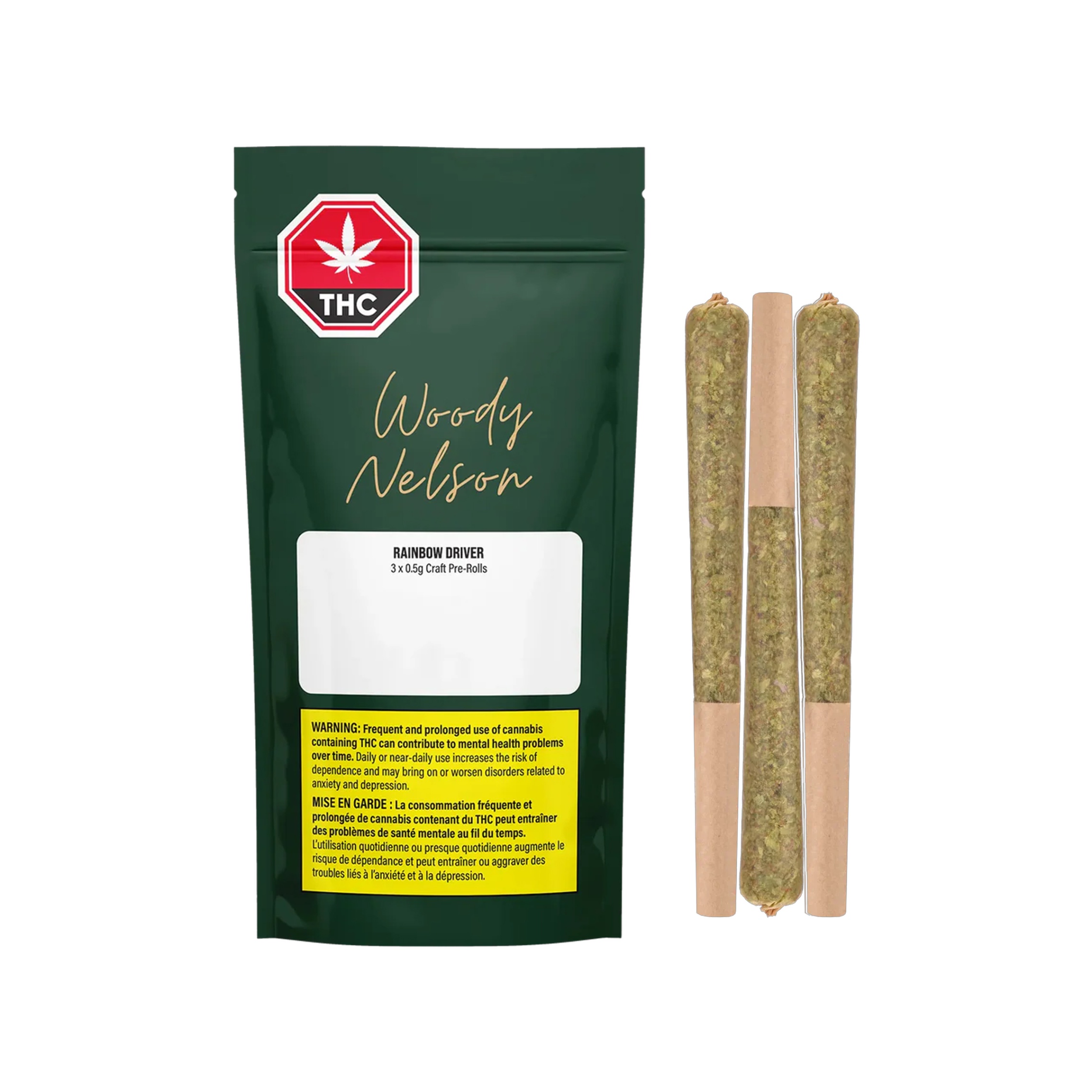 Woody Nelson : RAINBOW DRIVER PRE-ROLLS - 3 x 0.5g 1 Woody Nelson : RAINBOW DRIVER PRE-ROLLS - 3 x 0.5g