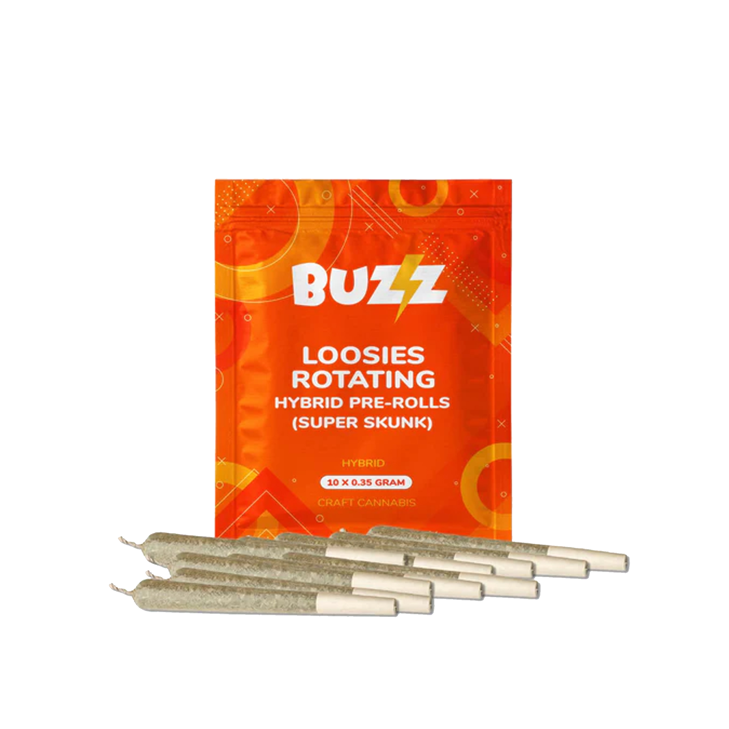 Buzz : LOOSIES ROTATING HYBRID PRE-ROLLS (SUPER SKUNK) - 10 x 0.35g 1 Buzz : LOOSIES ROTATING HYBRID PRE-ROLLS (SUPER SKUNK) - 10 x 0.35g