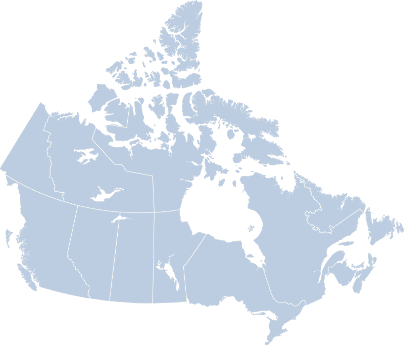 Canada Map Blue