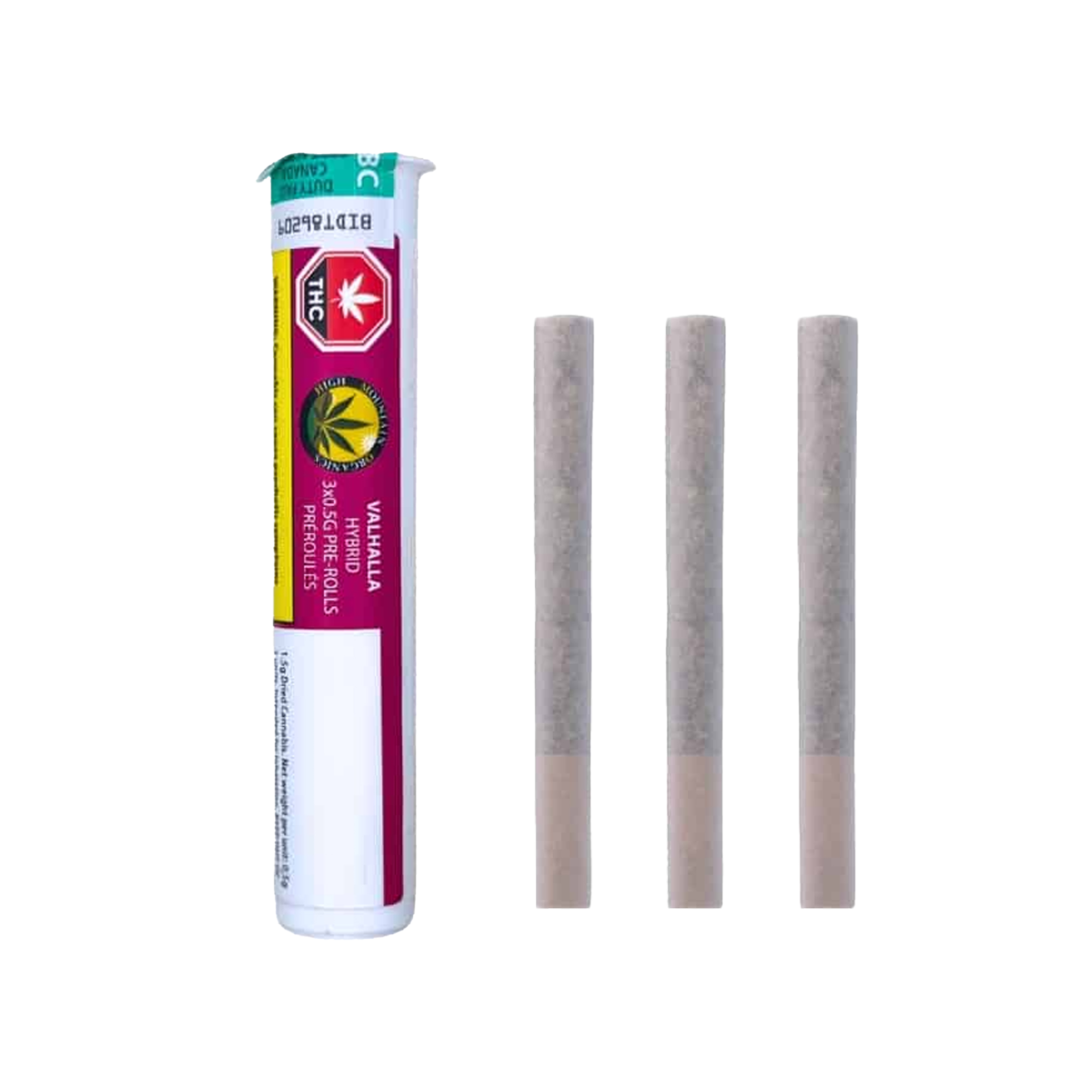 High Mountain Organics : VALHALLA PRE-ROLLS - 3 x 0.5g 1 High Mountain Organics : VALHALLA PRE-ROLLS - 3 x 0.5g