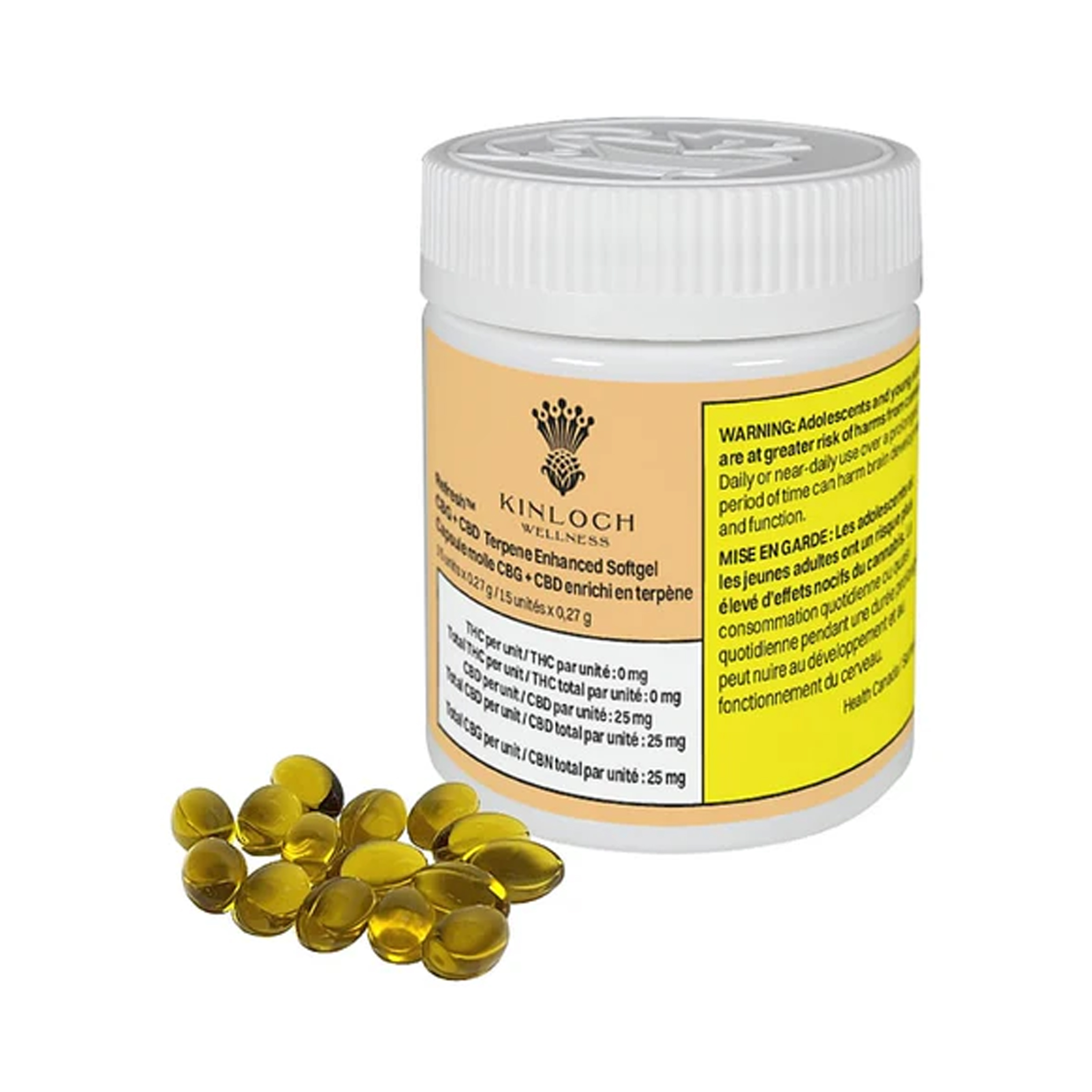 Kinloch Wellness : CBG + CBD TERPENE ENHANCED SOFTGELS 1 Kinloch Wellness : CBG + CBD TERPENE ENHANCED SOFTGELS