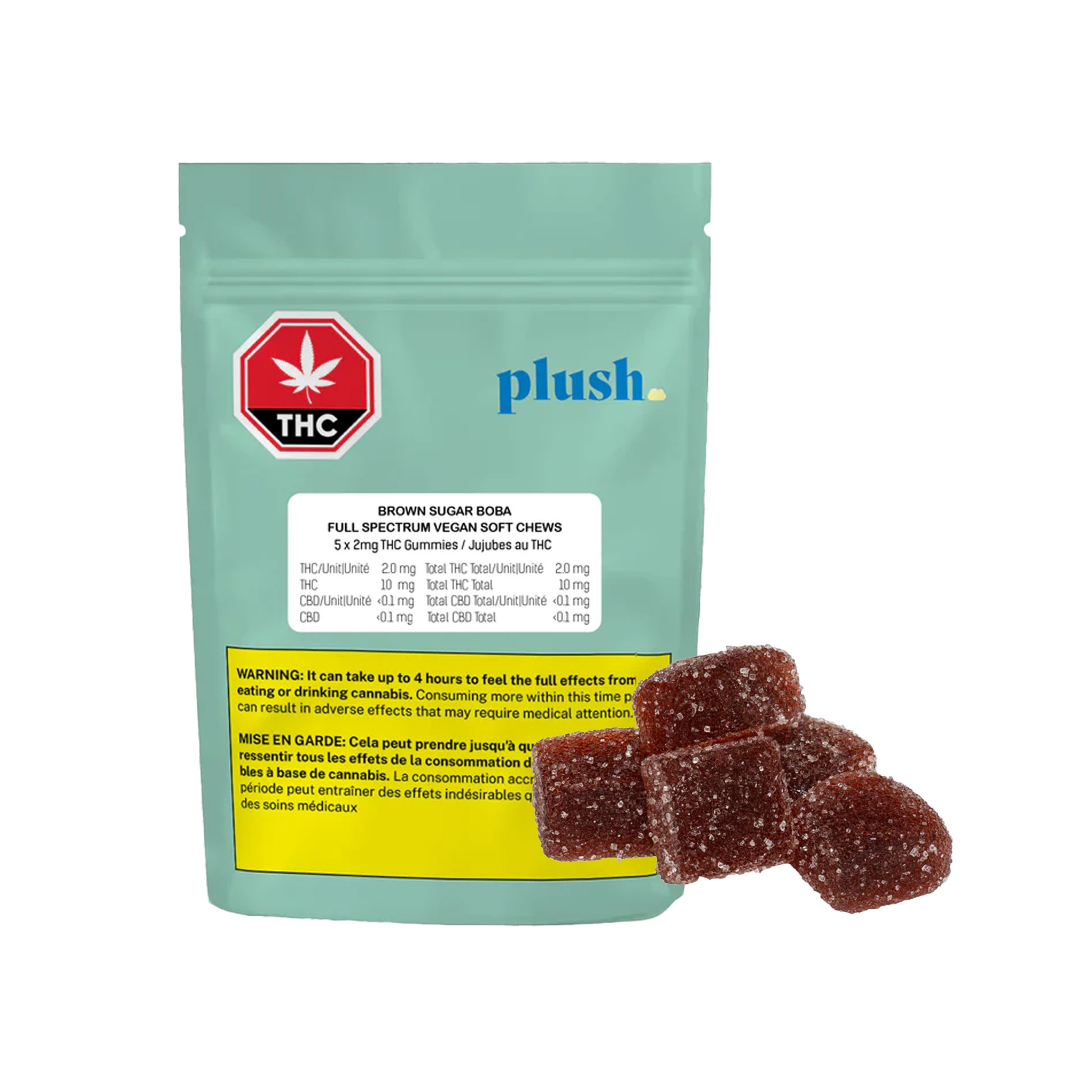 Plush : Brown Sugar Boba Full Spectrum Vegan Soft Chews - 5 x 2mg 1 Plush : Brown Sugar Boba Full Spectrum Vegan Soft Chews - 5 x 2mg