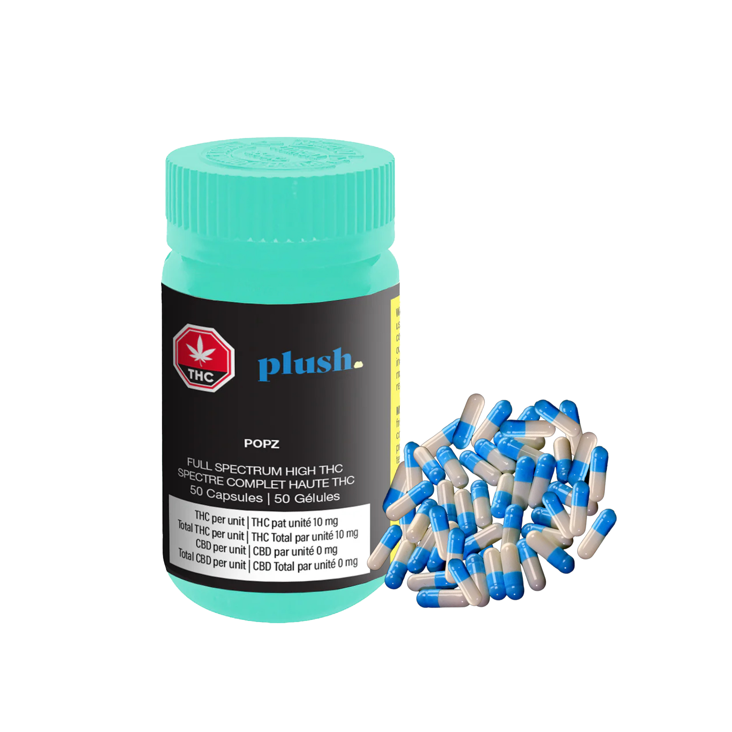 Plush : POPZ FULL SPECTRUM HIGH THC CAPS - 50 x 10mg 1 Plush : POPZ FULL SPECTRUM HIGH THC CAPS - 50 x 10mg
