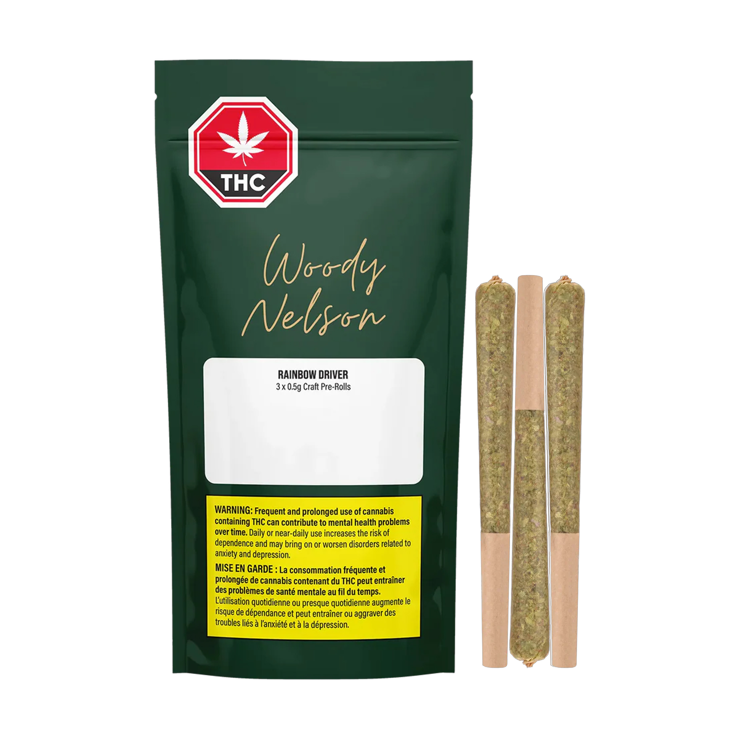 Woody Nelson : RAINBOW DRIVER PRE-ROLLS - 3 x 0.5g 1 Woody Nelson : RAINBOW DRIVER PRE-ROLLS - 3 x 0.5g