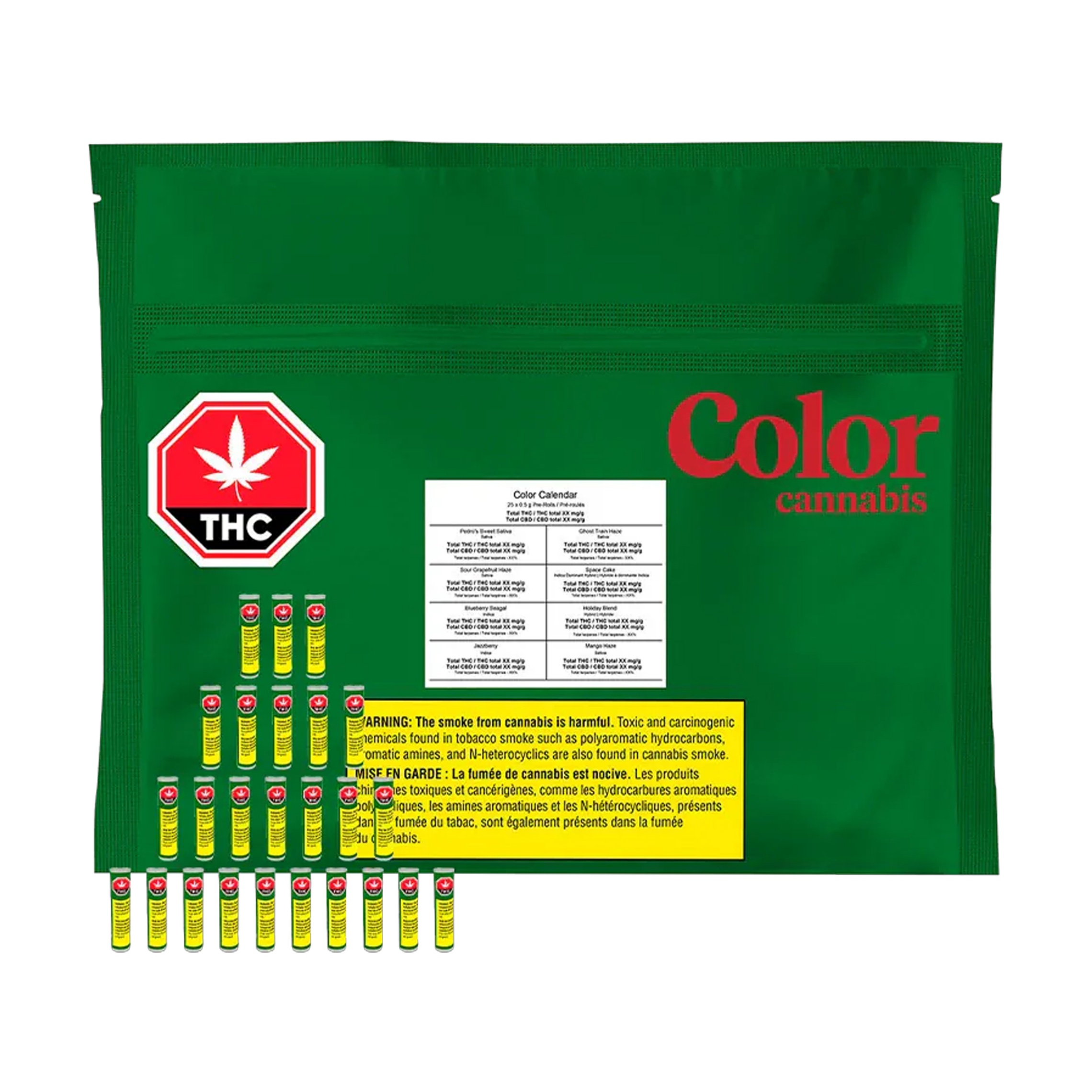 Color Cannabis : COLOR CALENDAR VARIETY PACK PRE-ROLLS - 25 x 0.5g 1 Color Cannabis : COLOR CALENDAR VARIETY PACK PRE-ROLLS - 25 x 0.5g