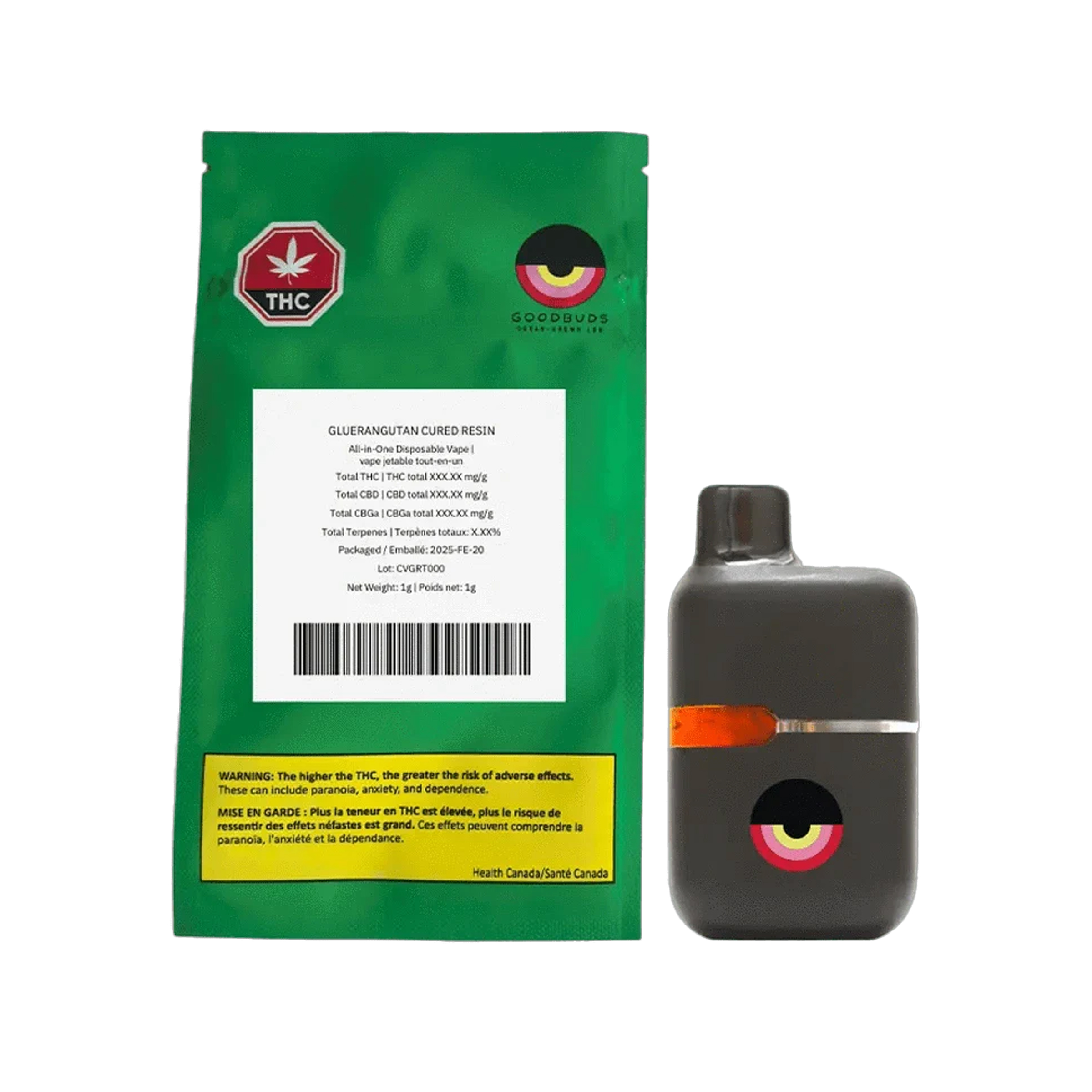 Good Buds : MANGO CAKE CURED RESIN ALL-IN-ONE VAPE - 1g 1 BC Weed Co. : PINK LILY LIVE RESIN DISPOSABLE VAPE