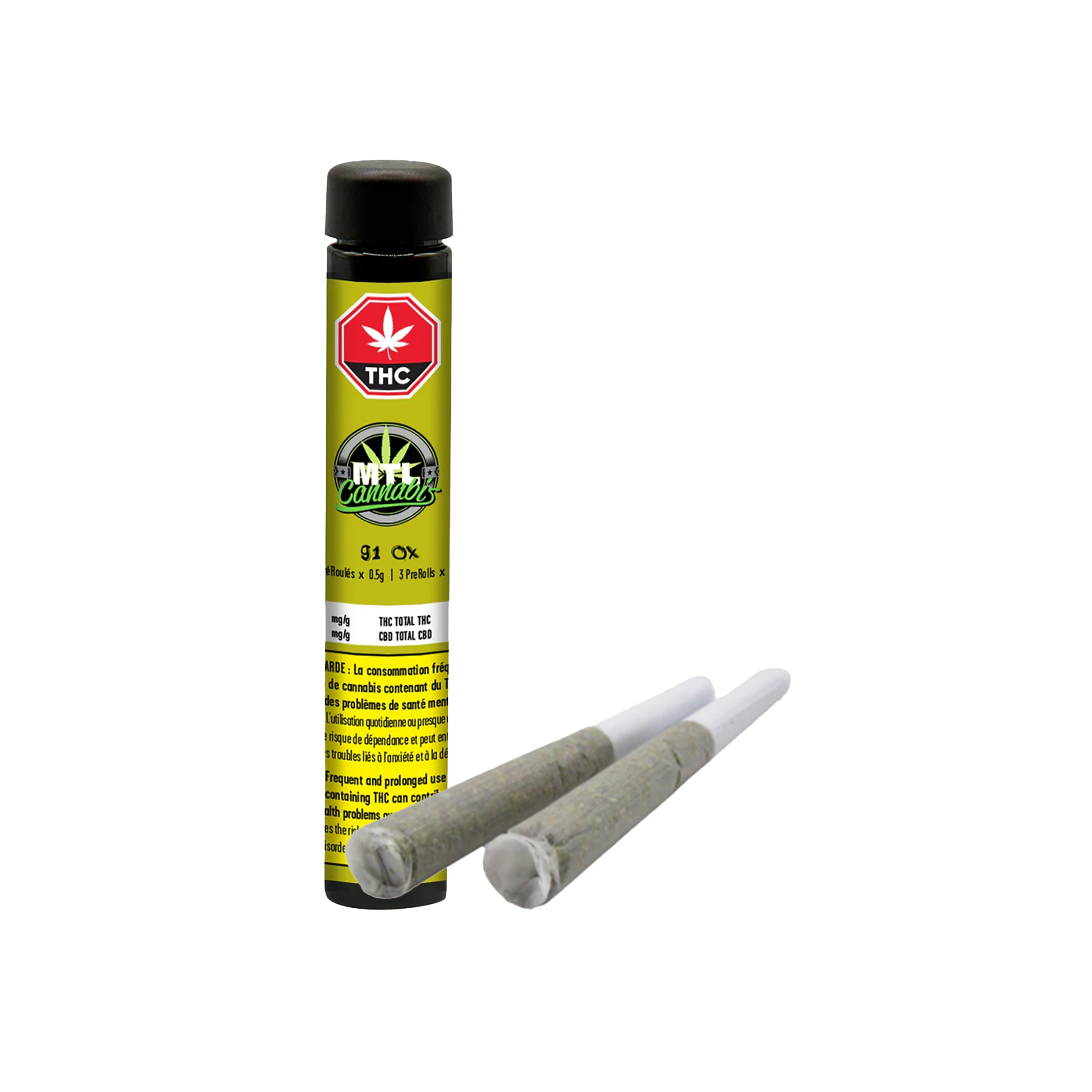MTL Cannabis : 91 OCTANE PRE-ROLLS - 3 x 0.5g 1 MTL Cannabis : 91 OCTANE PRE-ROLLS - 3 x 0.5g