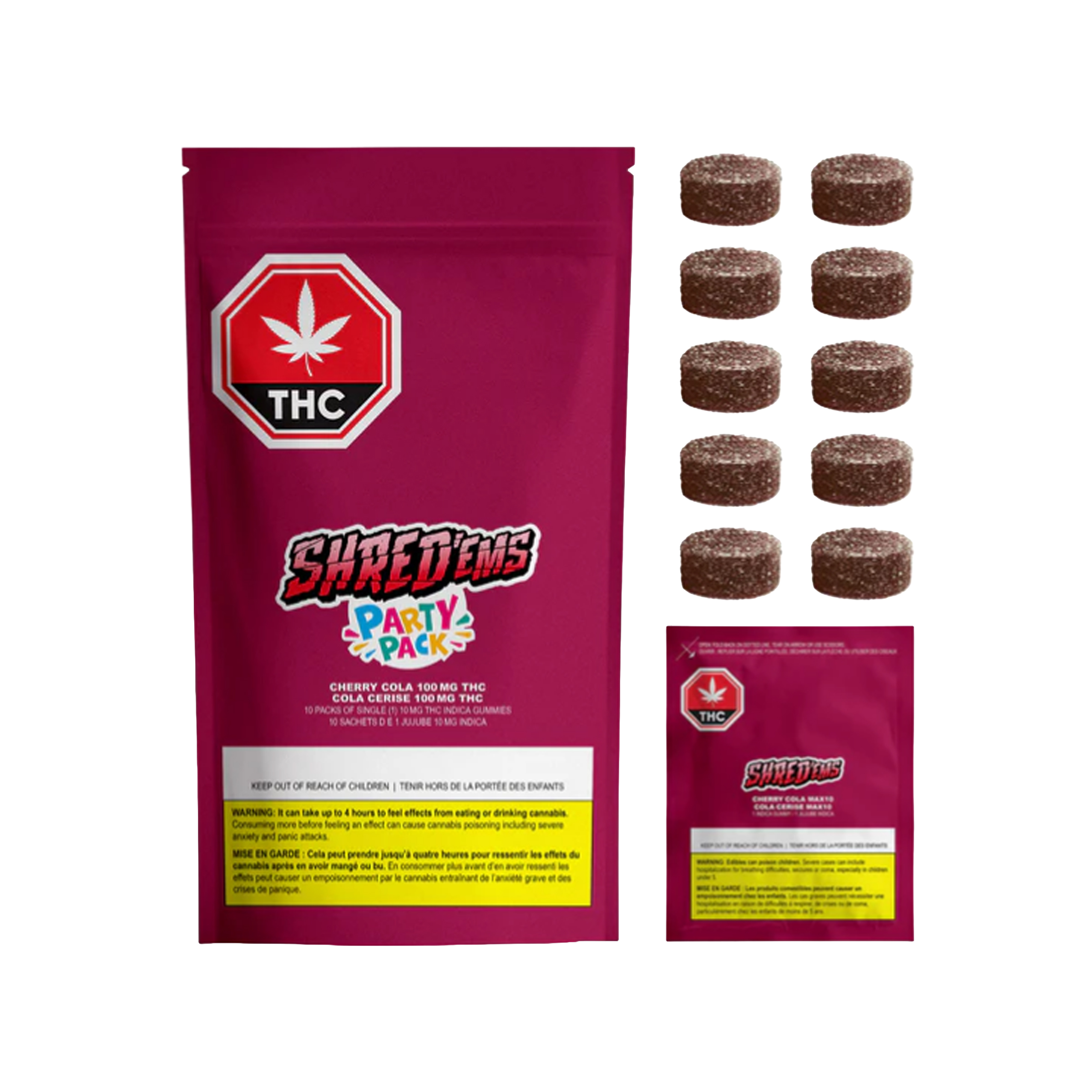 Shred'ems : CHERRY COLA MAX10 PARTY PACK CHEWS MULTI - 10 x 10mg 1 Shred'ems : CHERRY COLA MAX10 PARTY PACK CHEWS MULTI - 10 x 10mg