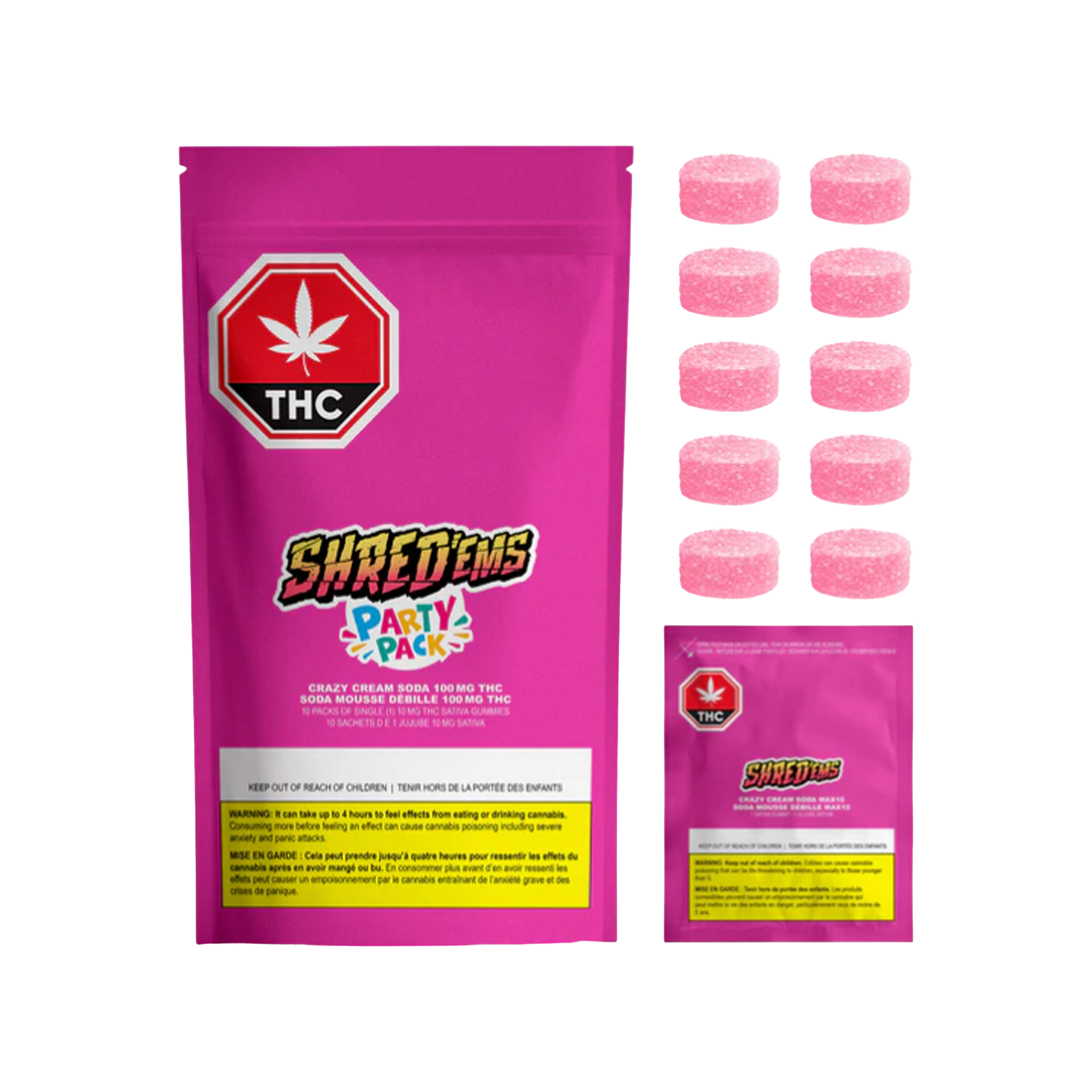 Shred'ems : CREAM SODA MAX10 PARTY PACK CHEWS MULTI - 10 x 10mg 1 Shred'ems : CREAM SODA MAX10 PARTY PACK CHEWS MULTI - 10 x 10mg