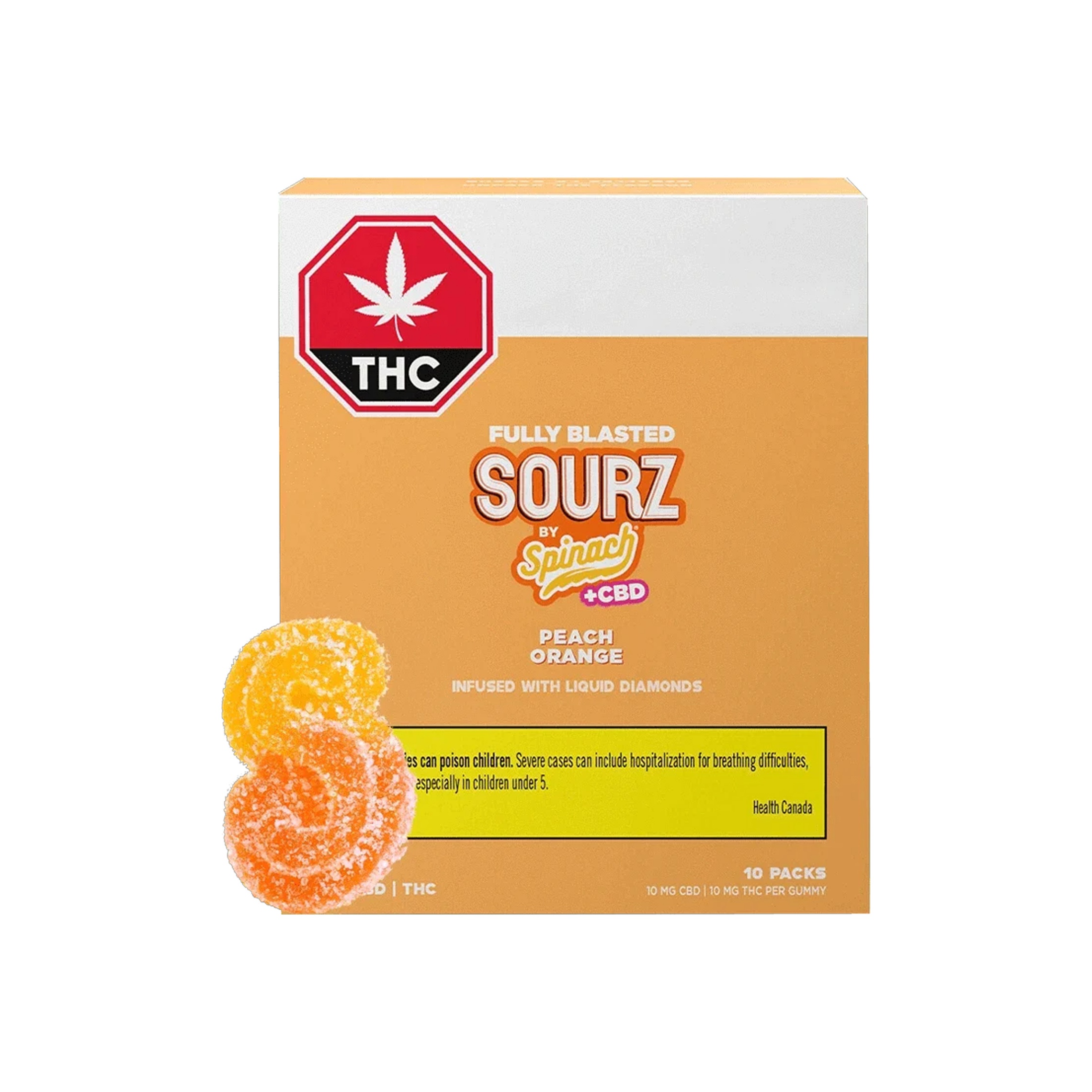 Spinach : FULLY BLASTED PEACH ORANGE THC|CBD GUMMIES MULTI - 10 x 10mg 1 Spinach : FULLY BLASTED PEACH ORANGE THC|CBD GUMMIES MULTI - 10 x 10mg