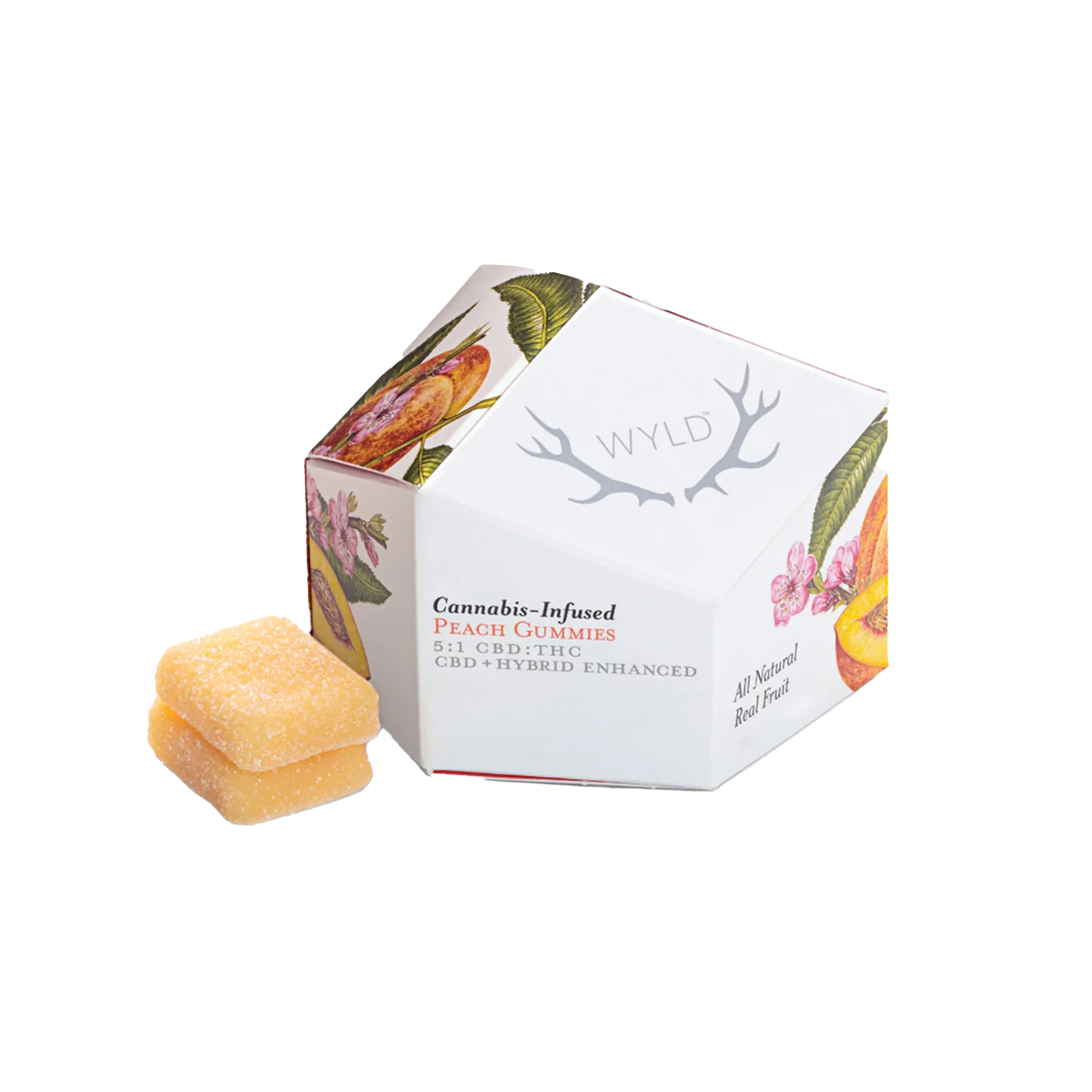 Wyld : REAL FRUIT PEACH THC:CBD HYBRID GUMMIES - 10 PACK 1 Wyld : REAL FRUIT PEACH THC:CBD HYBRID GUMMIES - 10 PACK