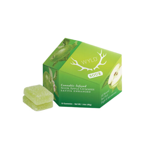 Wyld : REAL FRUIT SOUR APPLE SATIVA GUMMIES - 10 PACK