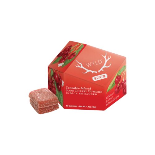 Wyld : REAL FRUIT SOUR CHERRY INDICA GUMMIES - 10 PACK