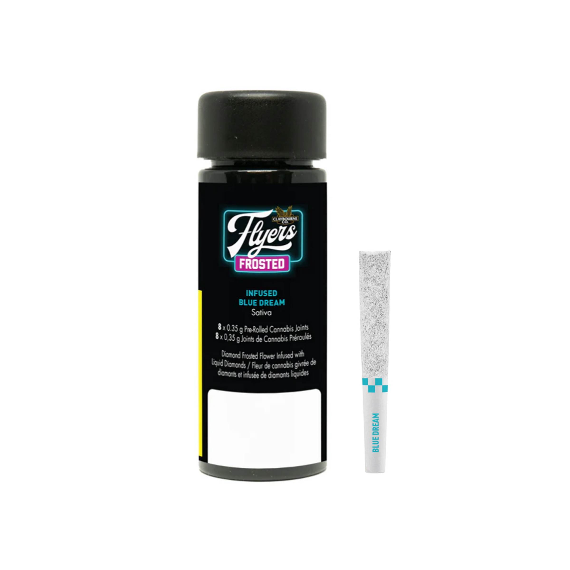 Claybourne : FROSTED FLYERS BLUE DREAM INFUSED PRE-ROLLS - 8 x 0.35g 1 Claybourne : FROSTED FLYERS BLUE DREAM INFUSED PRE-ROLLS - 8 x 0.35g