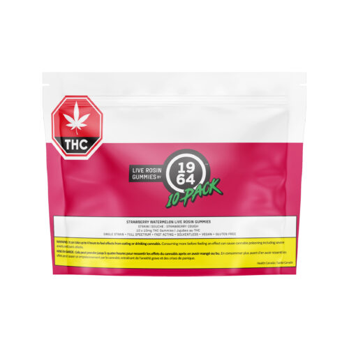 1964 : STRAWBERRY WATERMELON LIVE ROSIN THC GUMMIES MULTI - 10 PACK