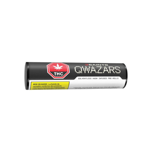 3Saints : QWAZARS SOLVENTLESS HASH INFUSED PRE-ROLLS - 5 x 0.5g