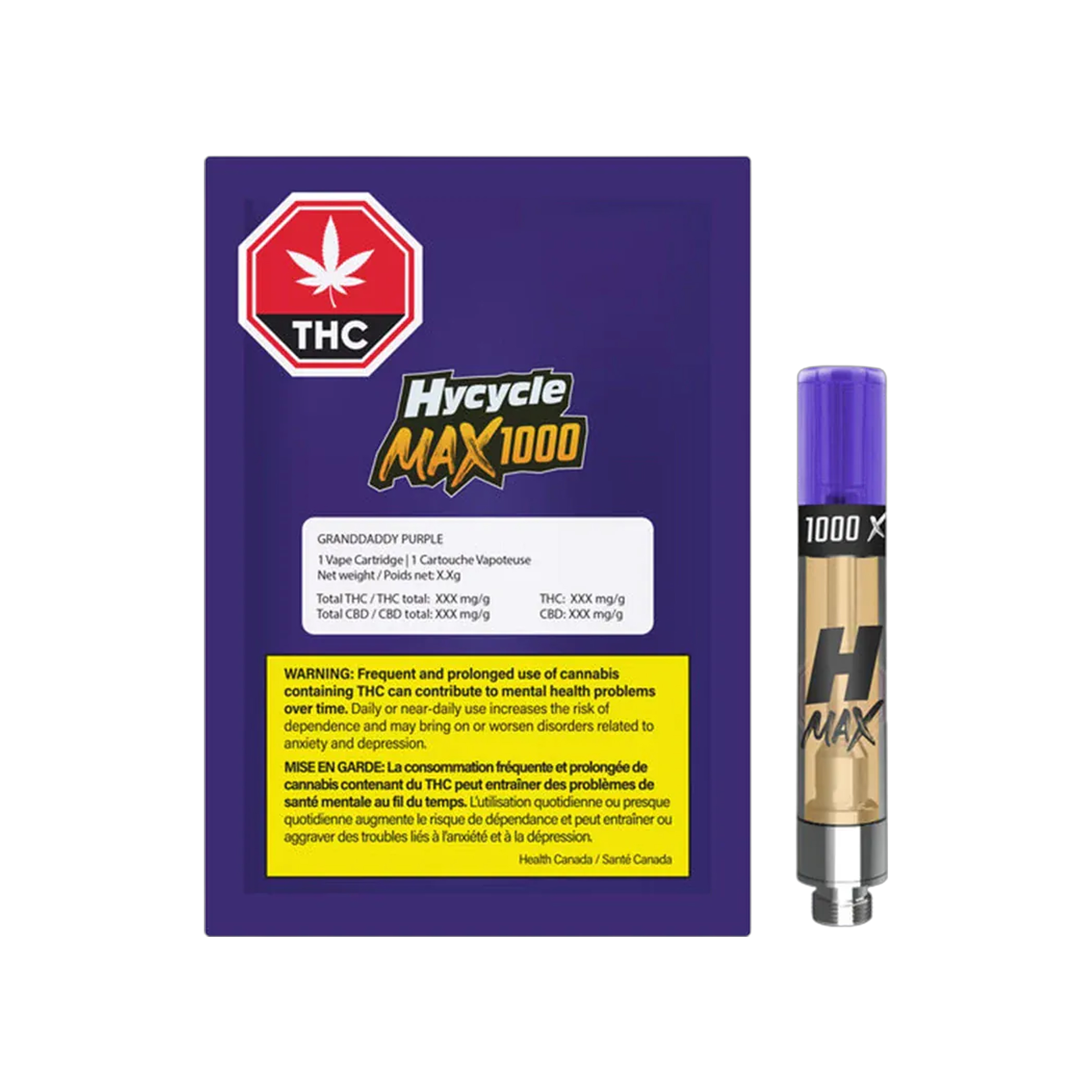 Hycycle : GRANDADDY PURPLE CARTRIDGE - 1.1g 1 Hycycle : GRANDADDY PURPLE CARTRIDGE - 1.1g