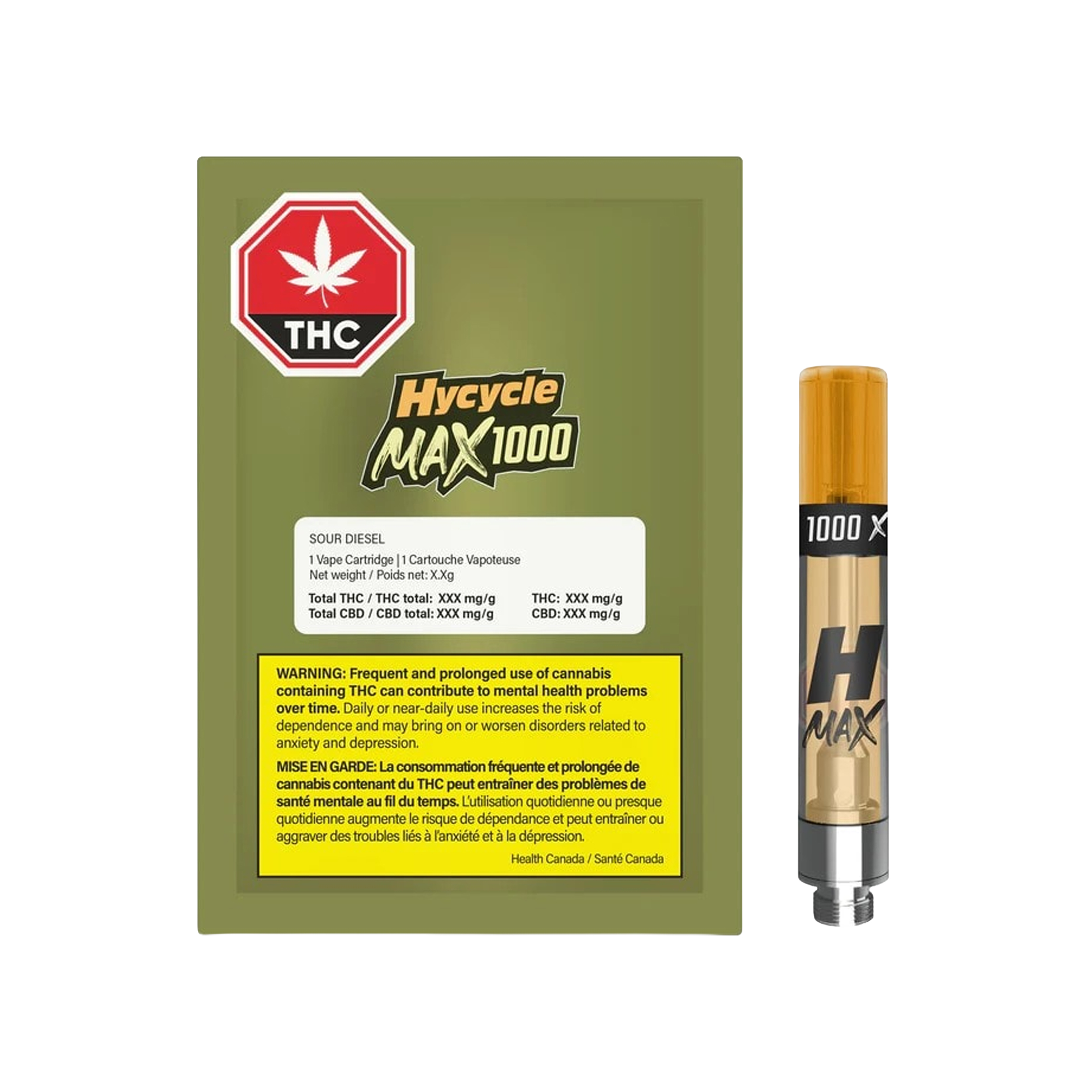 Hycycle : SOUR DIESEL CARTRIDGE - 1.1g 1 Hycycle : SOUR DIESEL CARTRIDGE - 1.1g