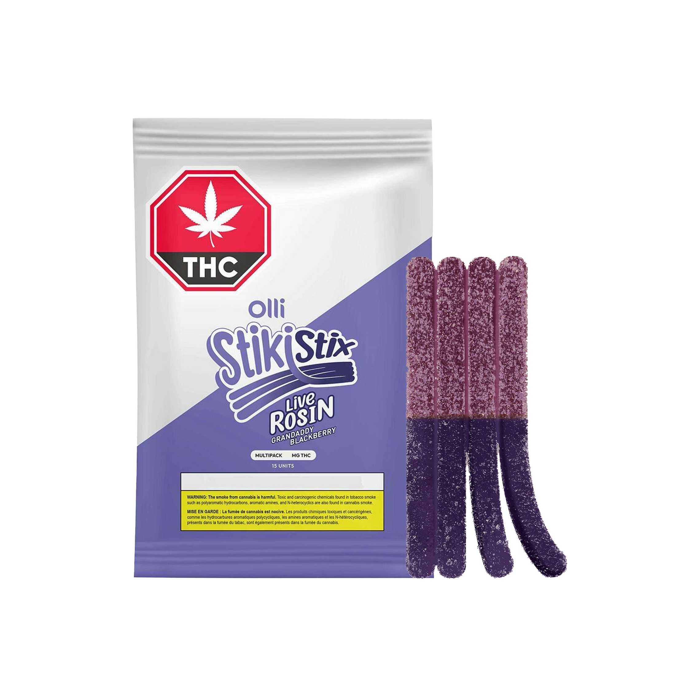 Olli StikiStix : 100THC MULTI LIVE ROSIN GRANDADDY BLACKBERRY CHEWS - 10 PACK 1 StikiStix : 100THC MULTI LIVE ROSIN GRANDADDY BLACKBERRY CHEWS - 10 PACK