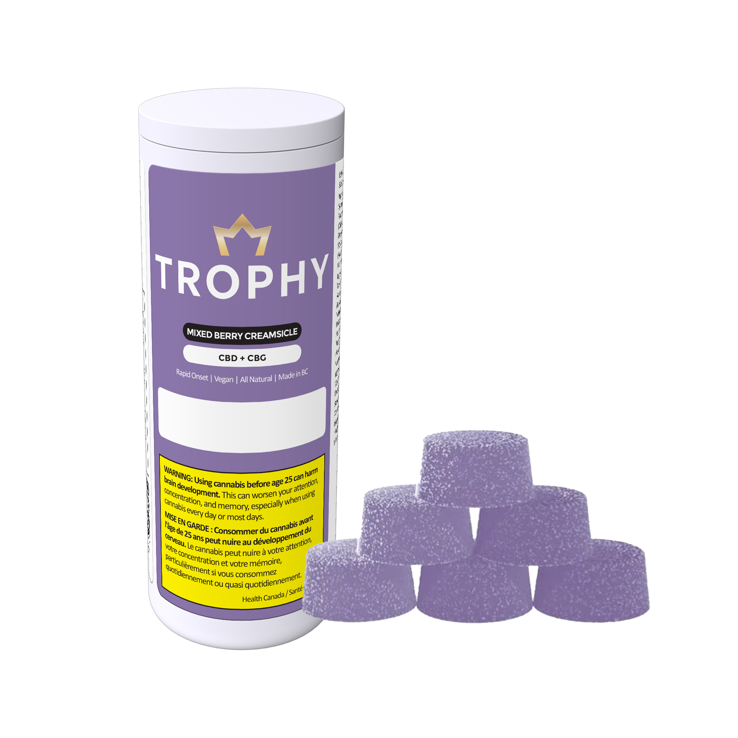 Trophy : MIXED BERRY CREAMSICLE CBD:CBN GUMMIES 1 Trophy : MIXED BERRY CREAMSICLE CBD:CBN GUMMIES