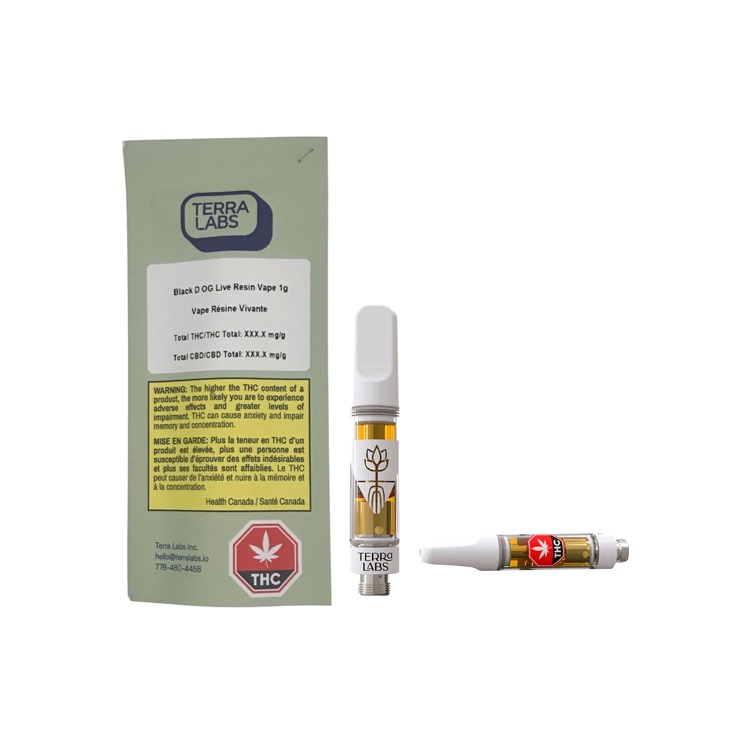 Terra Labs : BLACK D OG KUSH LIVE RESIN VAPE CARTRIDGE - 1g 1 Terra Labs : BLACK D OG KUSH LIVE RESIN VAPE CARTRIDGE - 1g