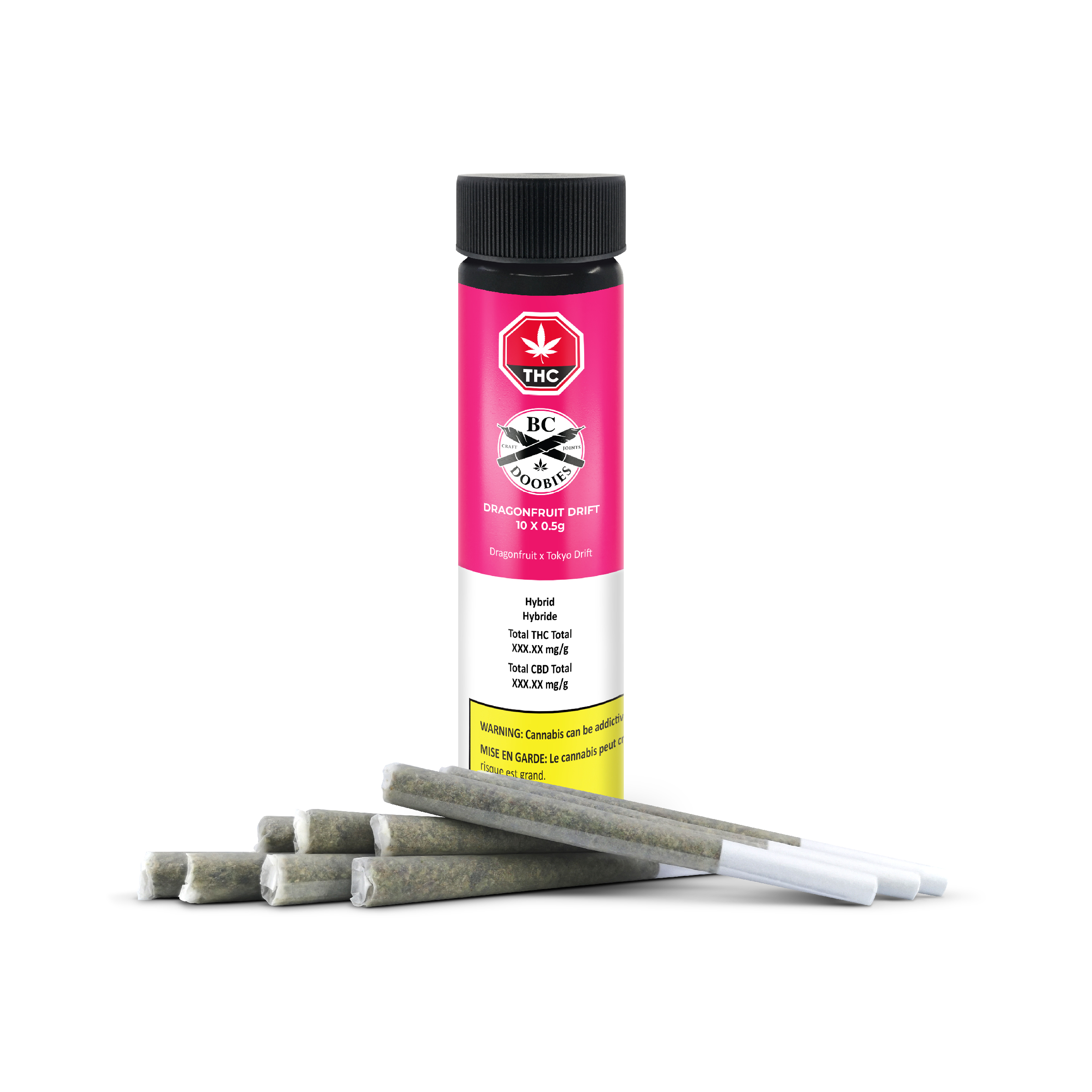 BC Doobies : DRAGONFRUIT DRIFT PRE-ROLLS - 10 x 0.5g 1 BC Doobies : DRAGONFRUIT DRIFT PRE-ROLLS - 10 x 0.5g