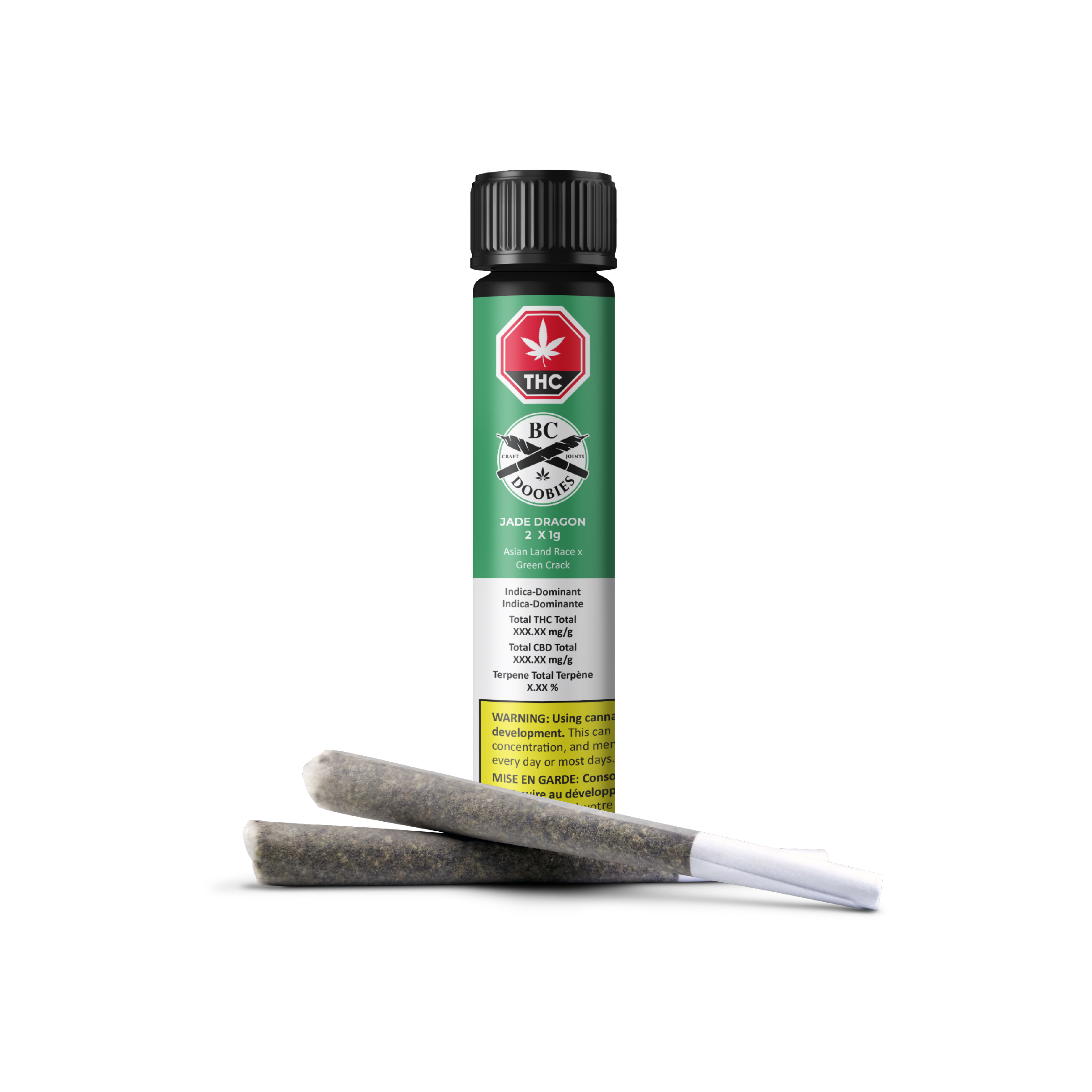 BC Doobies : JADE DRAGON PRE-ROLLS - 2 x 1g 1 BC Doobies : JADE DRAGON PRE-ROLLS - 2 x 1g