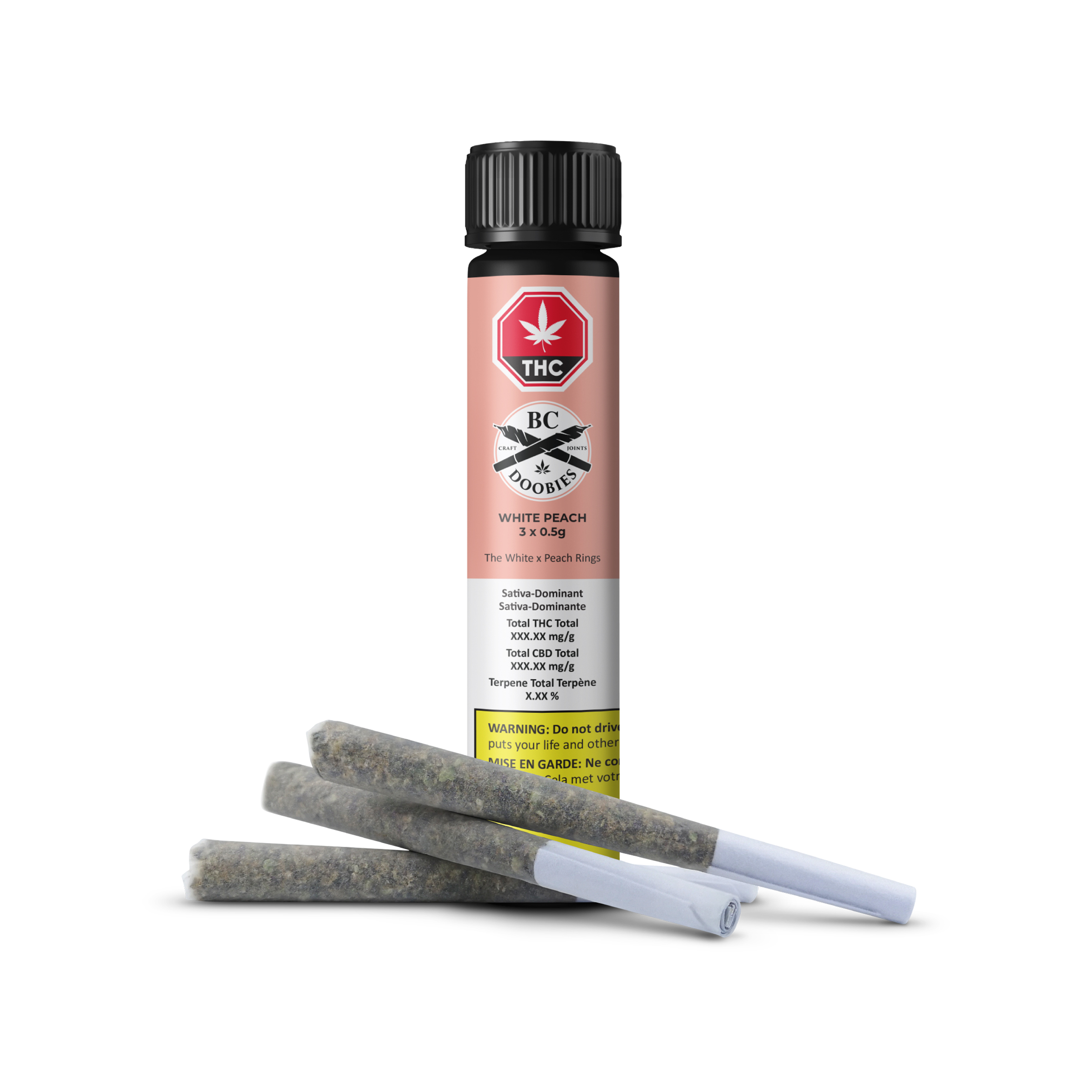 BC Doobies : WHITE PEACH PRE-ROLLS - 3 x 0.5g 1 BC Doobies : WHITE PEACH PRE-ROLLS - 3 x 0.5g