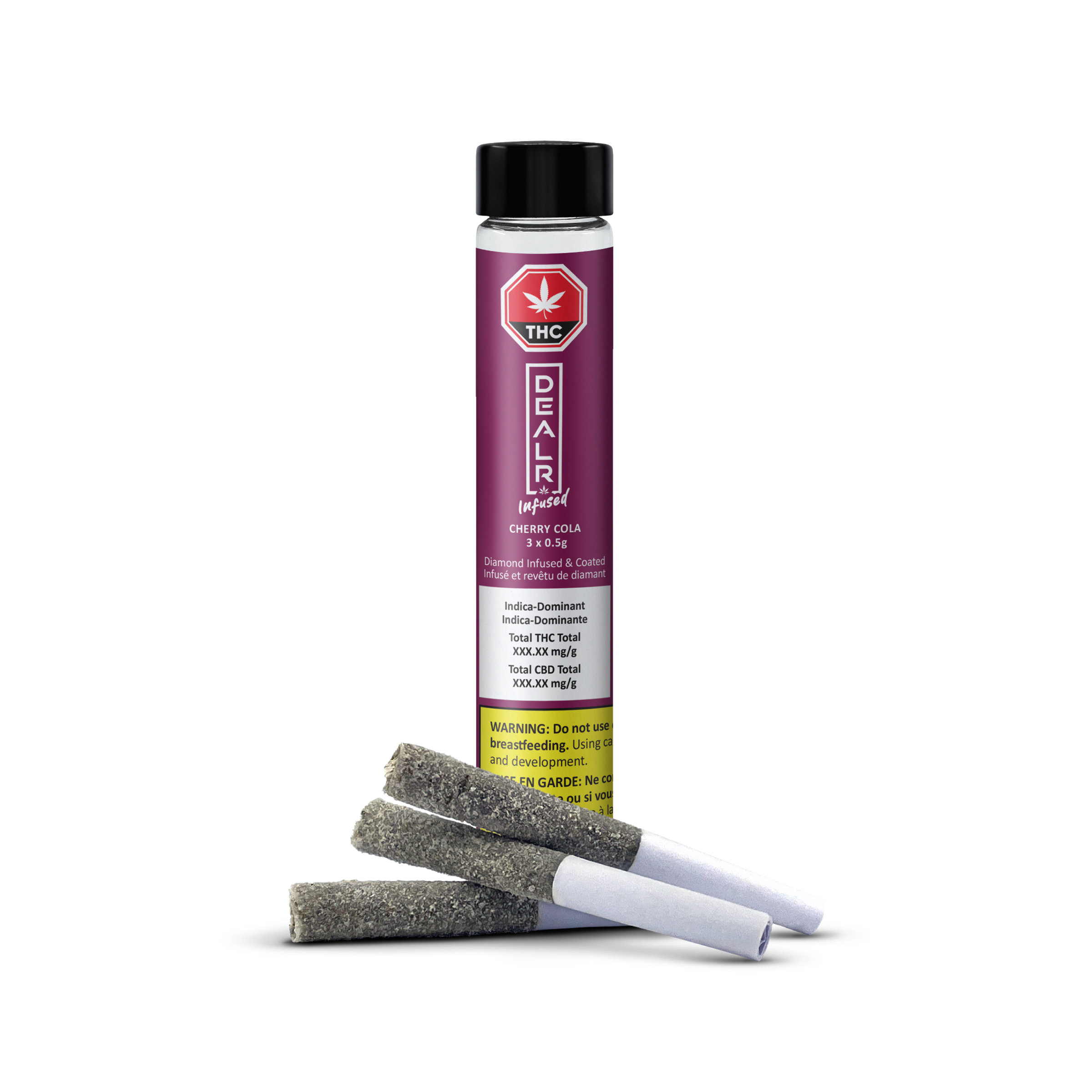 Dealr : CHERRY COLA INFUSED PRE-ROLLS - 3 x 0.5g 1 Gas Pack : PINK WAGYU SMALLS - 7g