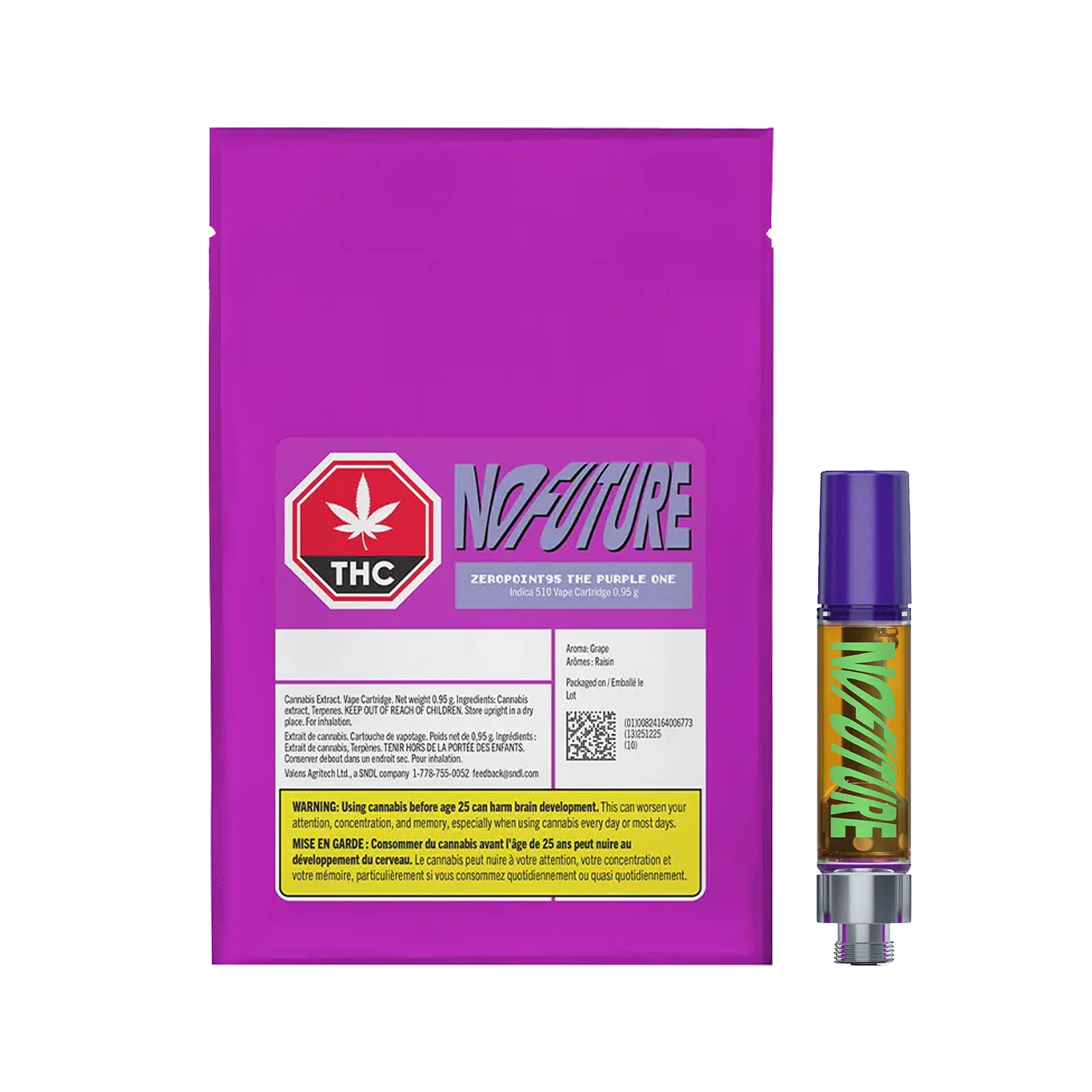 No Future : THE PURPLE ONE 510 THREAD CARTRIDGE - 1g 1 No Future : THE PURPLE ONE 510 THREAD CARTRIDGE - 1g